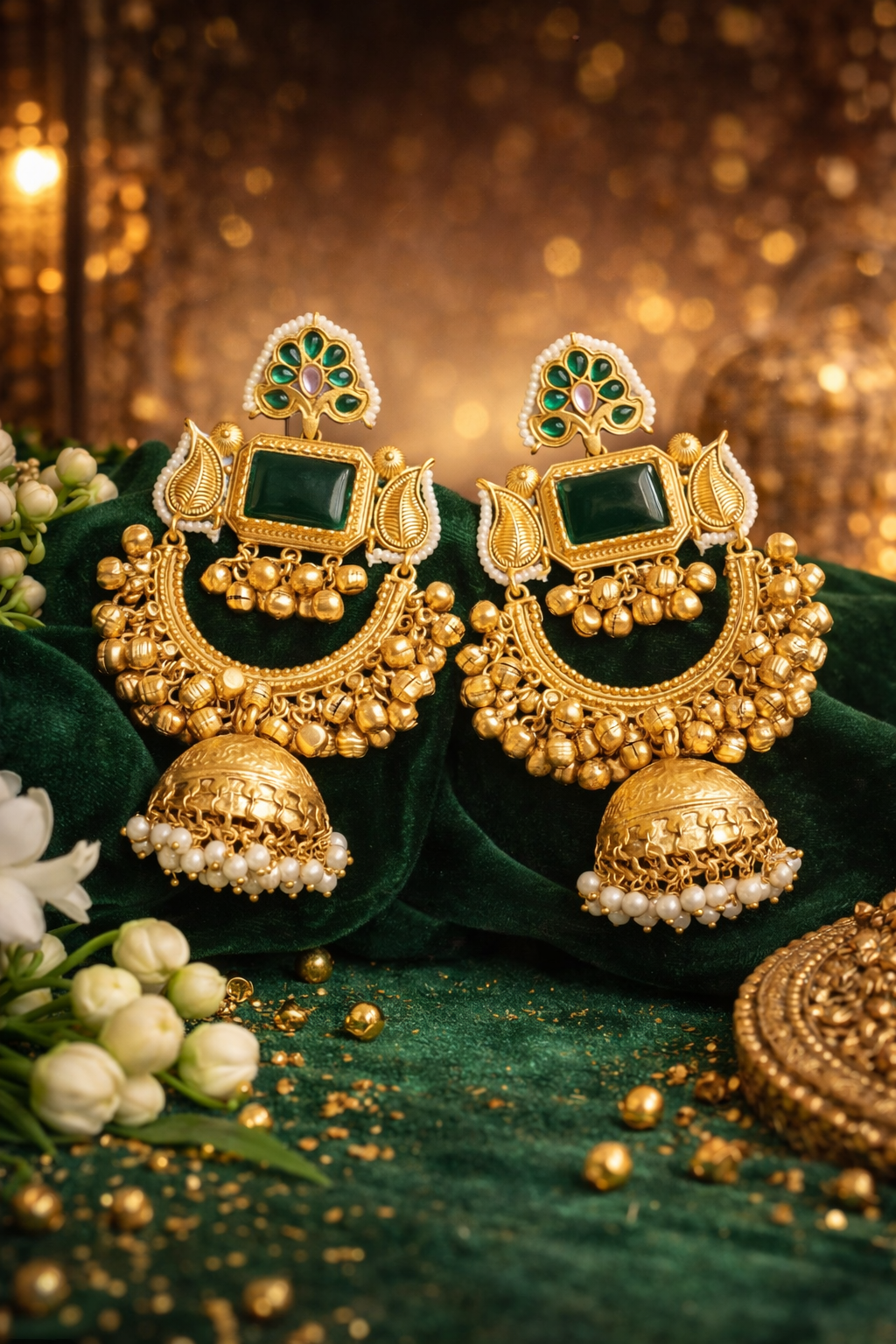 Royal Grandeur Opulent Temple Jhumkas