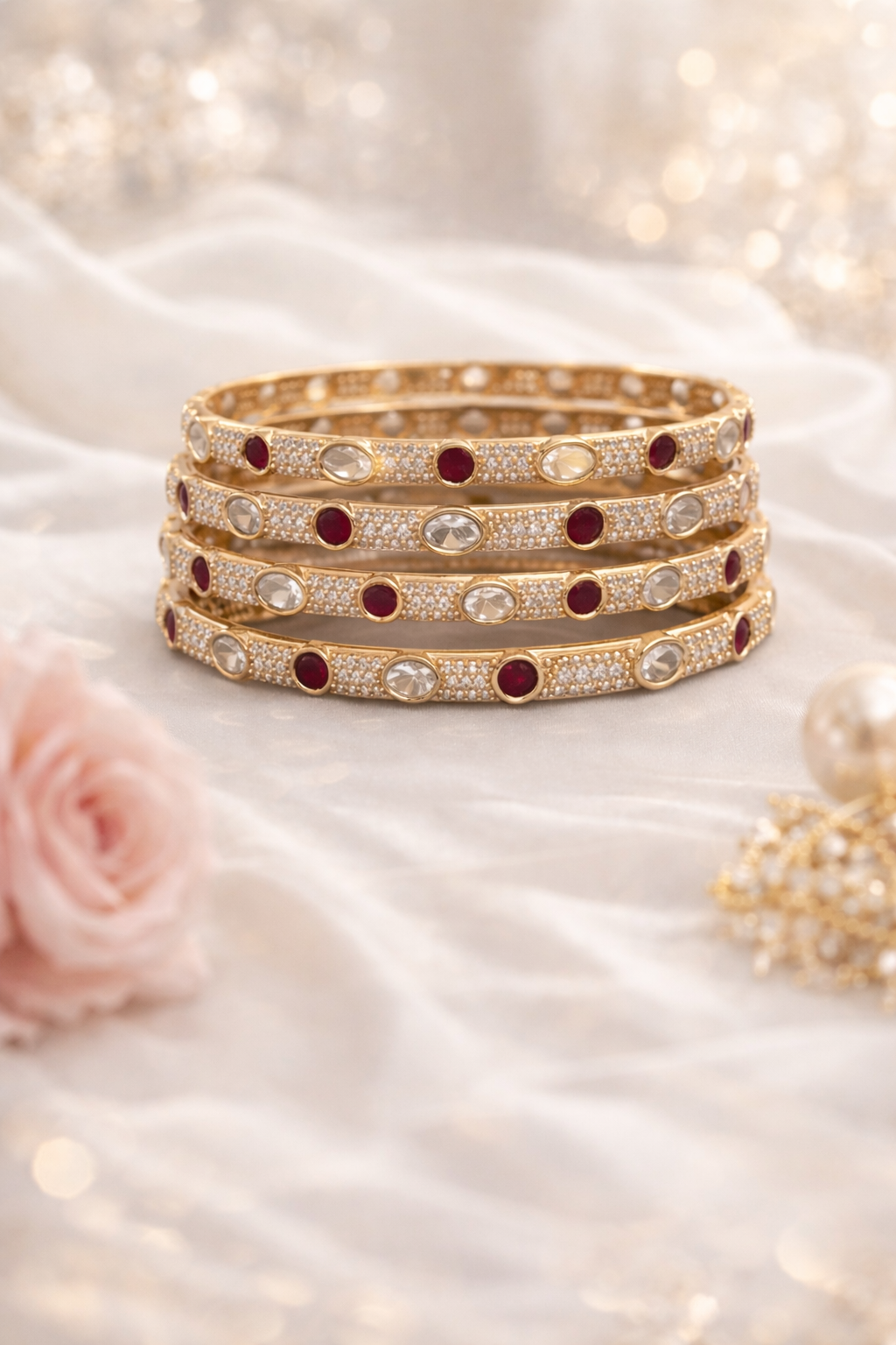 Riwaayat Ruby Grace Bangle Set (Set of 4)