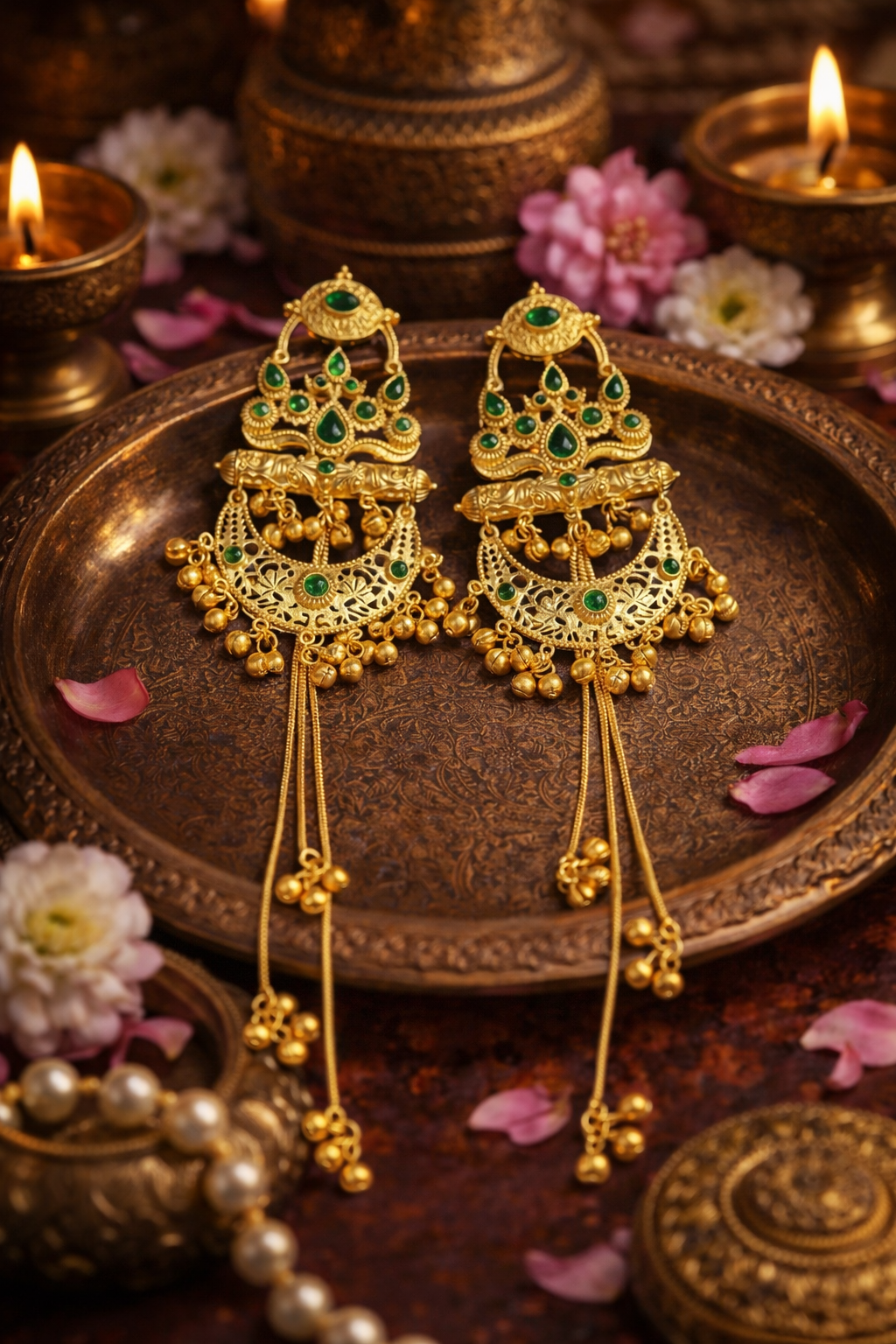 Rajshree Devi Temple Tassel Earrings