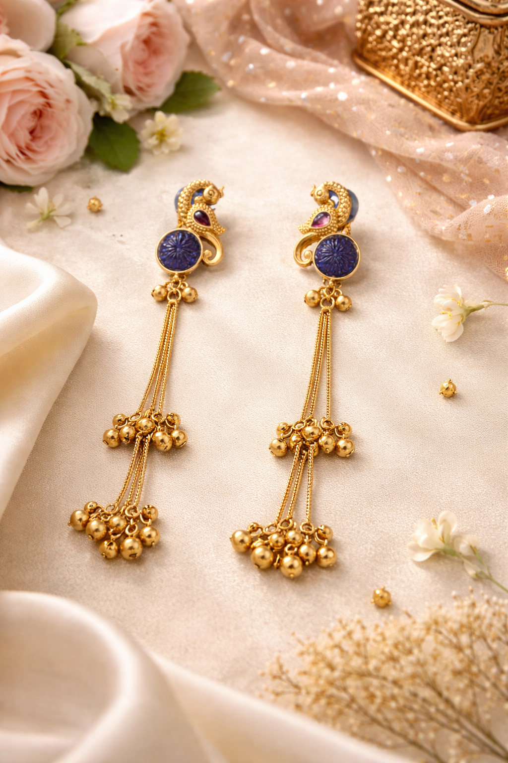 Neelam Noor Long Tassel Earrings