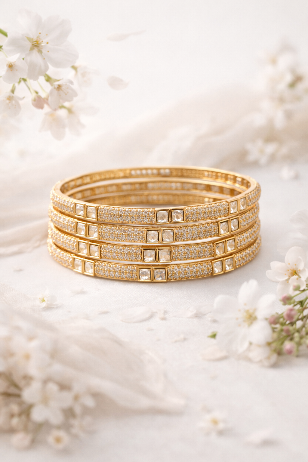 Zarina Sparkle Bangle Set (Set of 4)