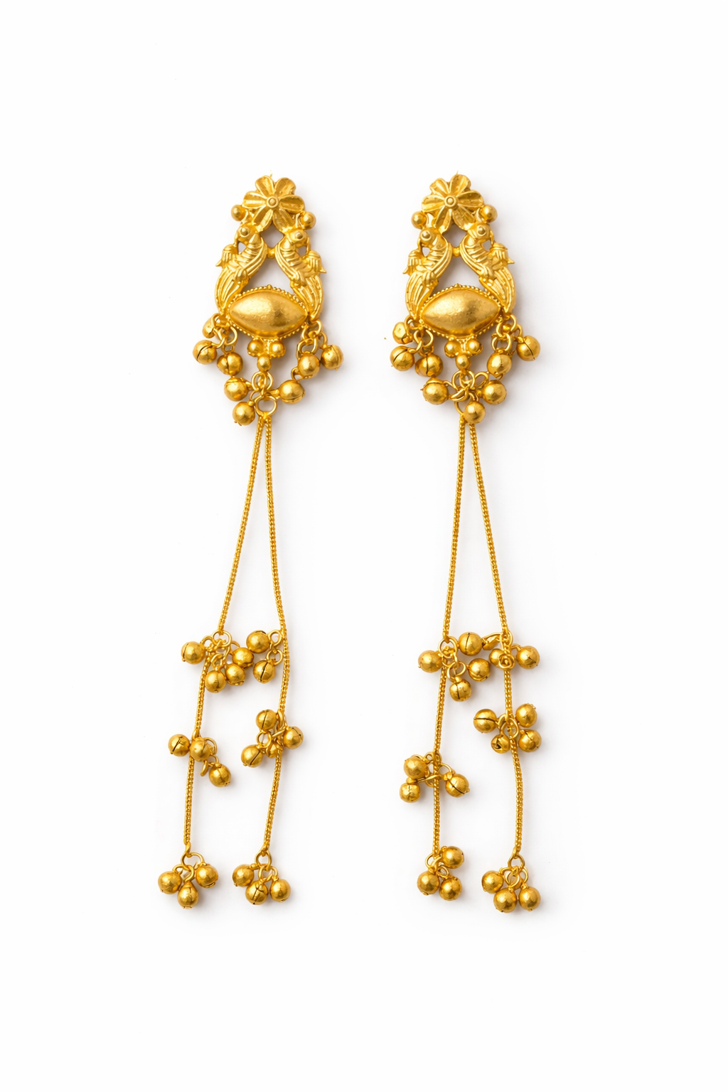 Swarna Pakhi Long Tassel Earrings