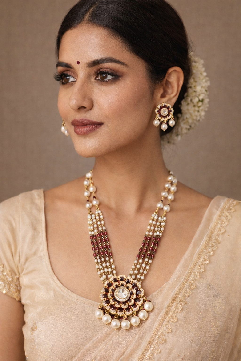 Ruby Pearl Blossom Set