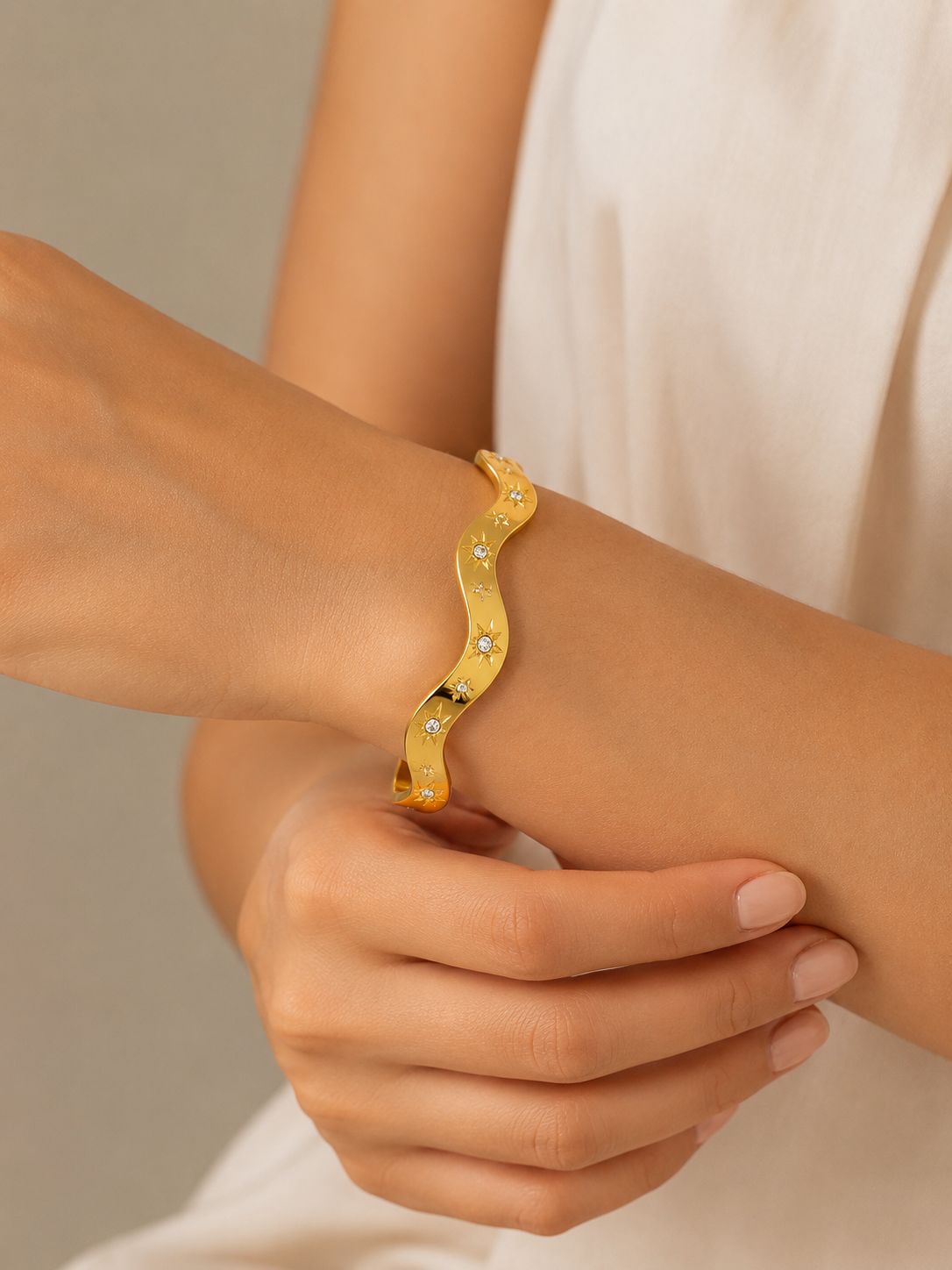 Celeste Wave Cuff Bracelet