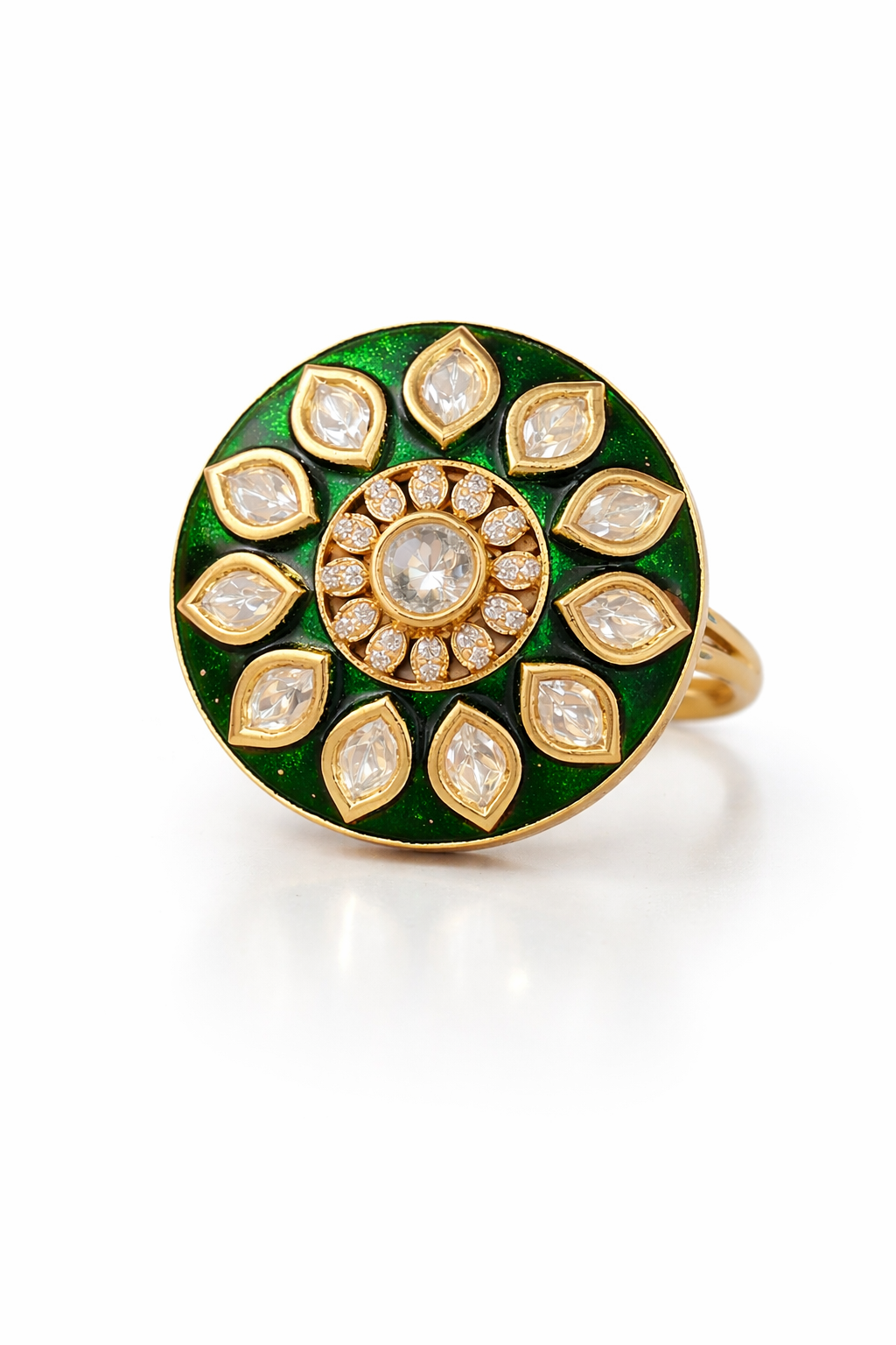 Emerald Noor Moissanite Statement Ring