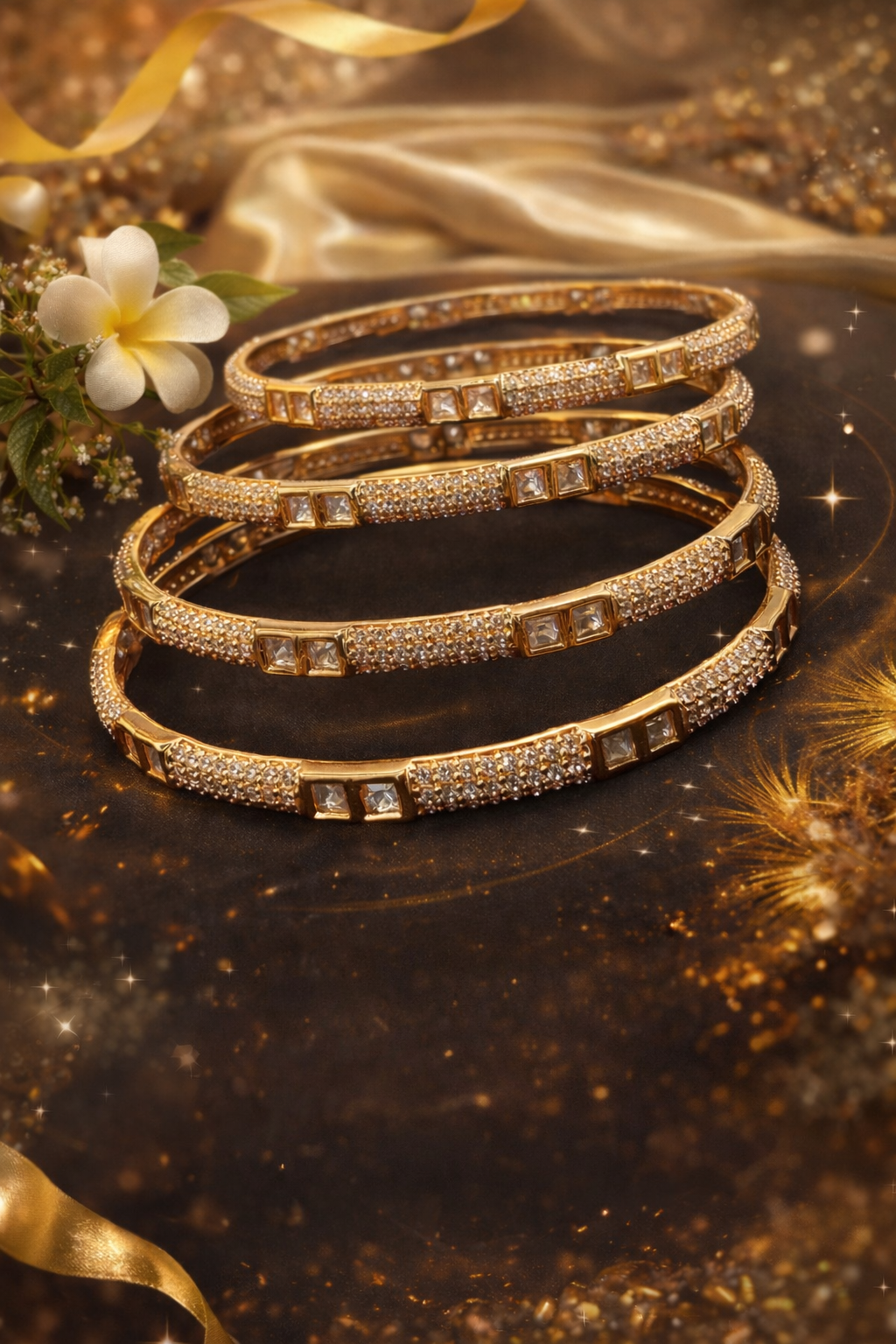 Zarina Sparkle Bangle Set (Set of 4)