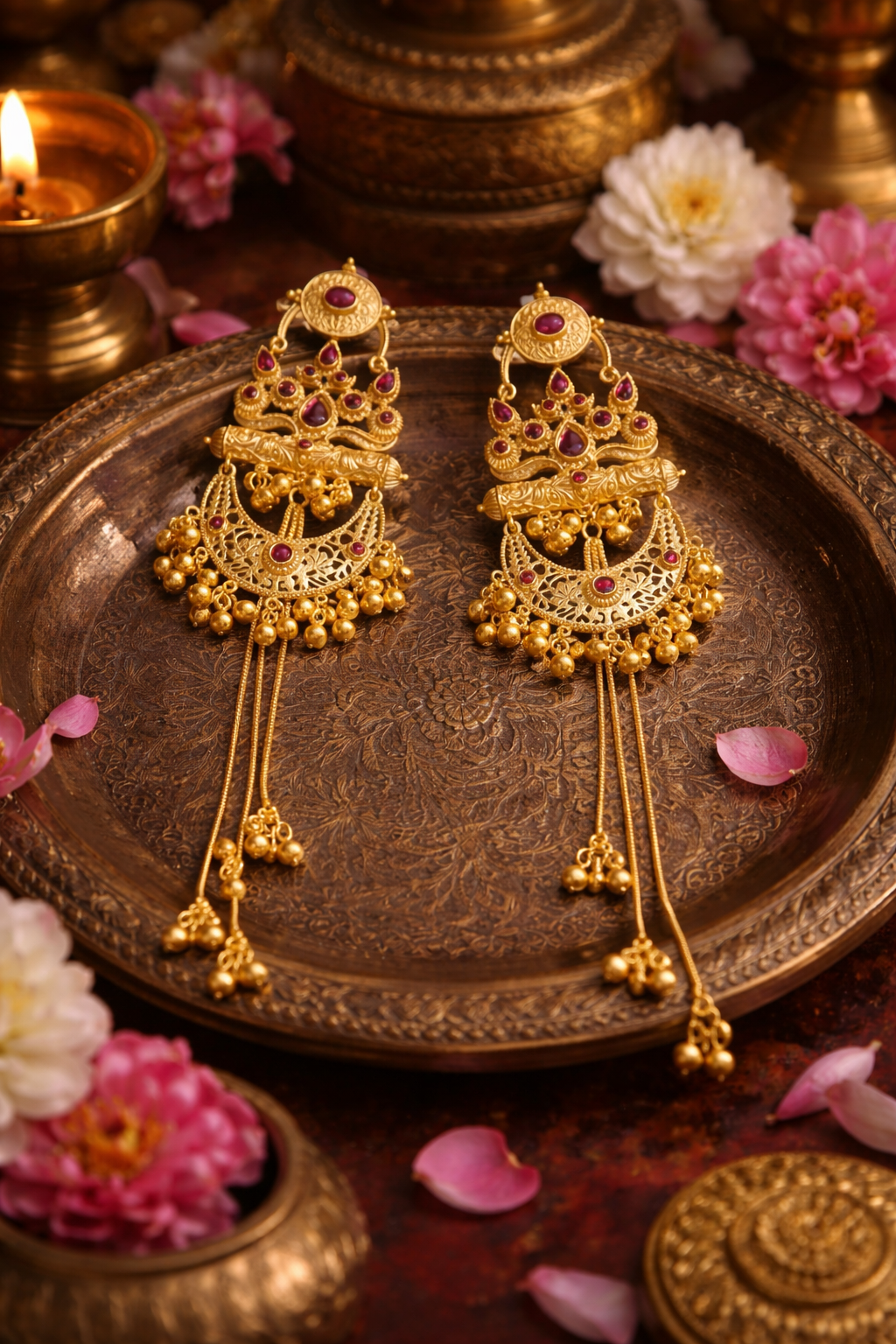 Rajshree Devi Temple Tassel Earrings