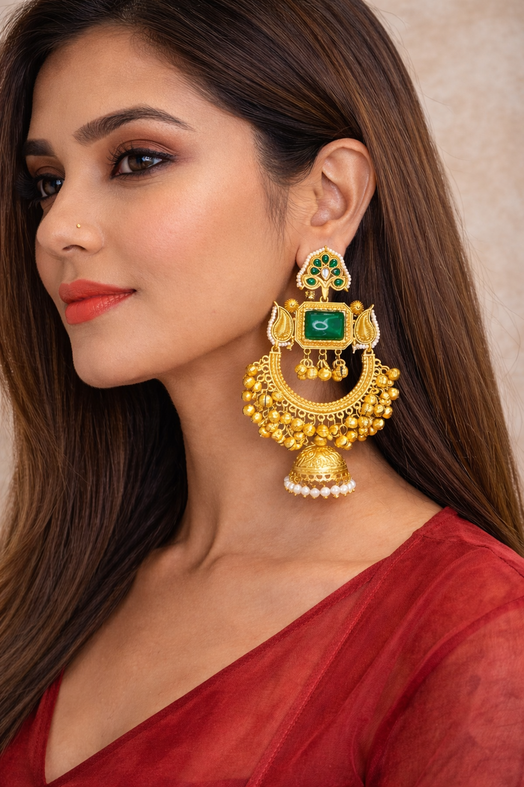 Royal Grandeur Opulent Temple Jhumkas