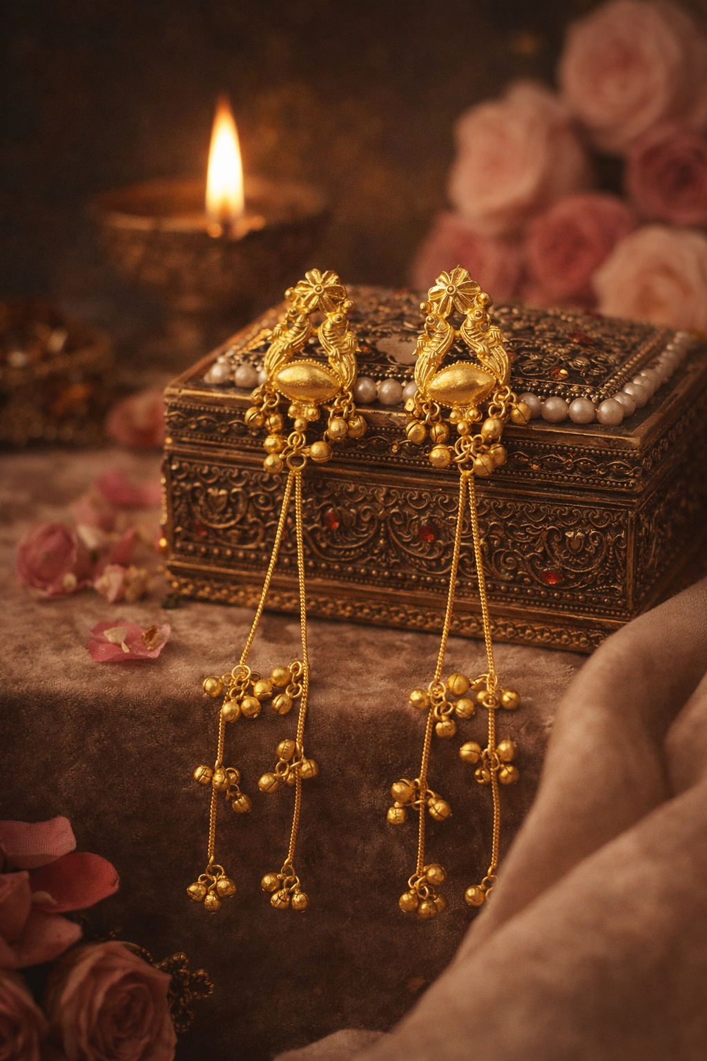Swarna Pakhi Long Tassel Earrings
