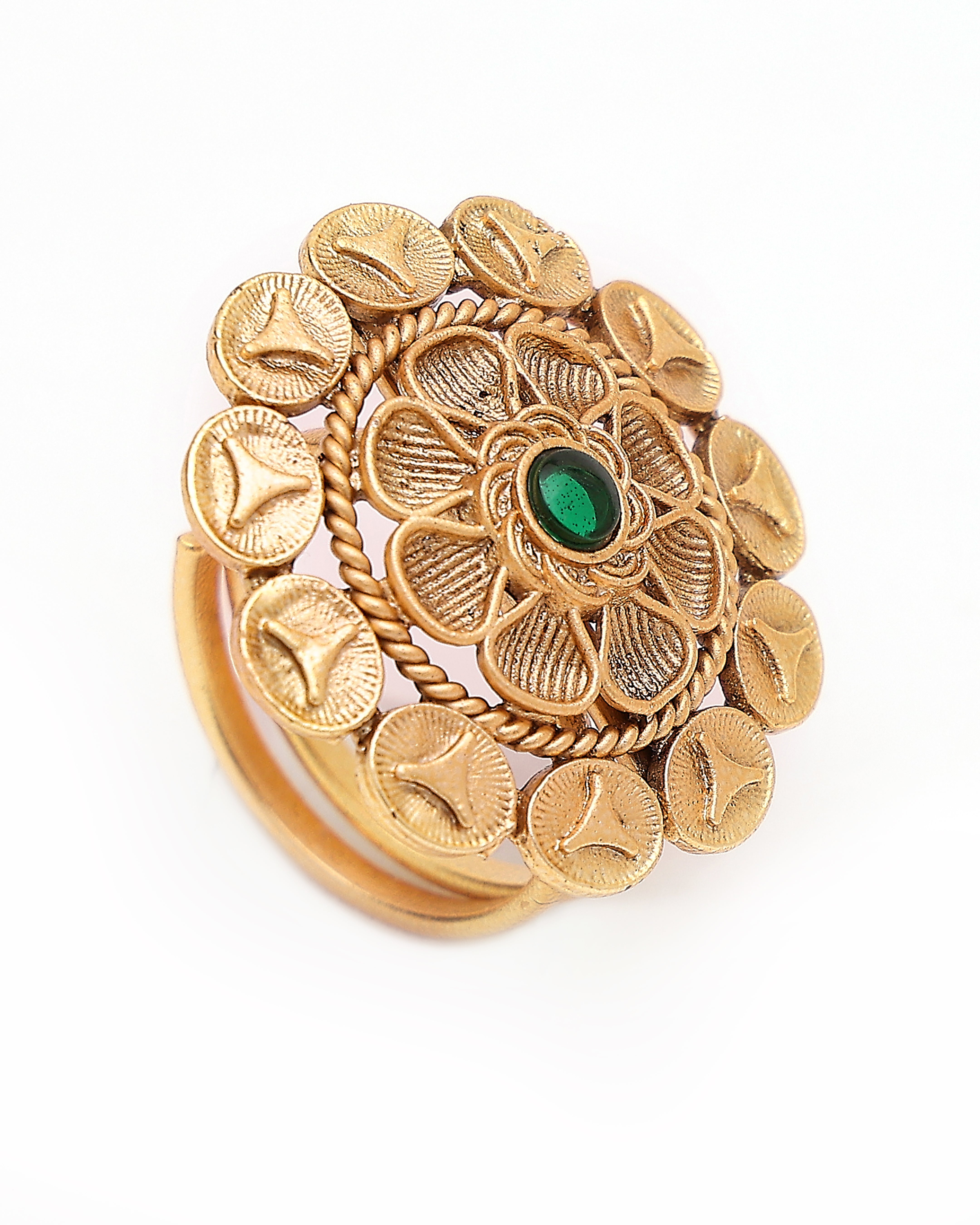 Padmika Antique Lotus Ring