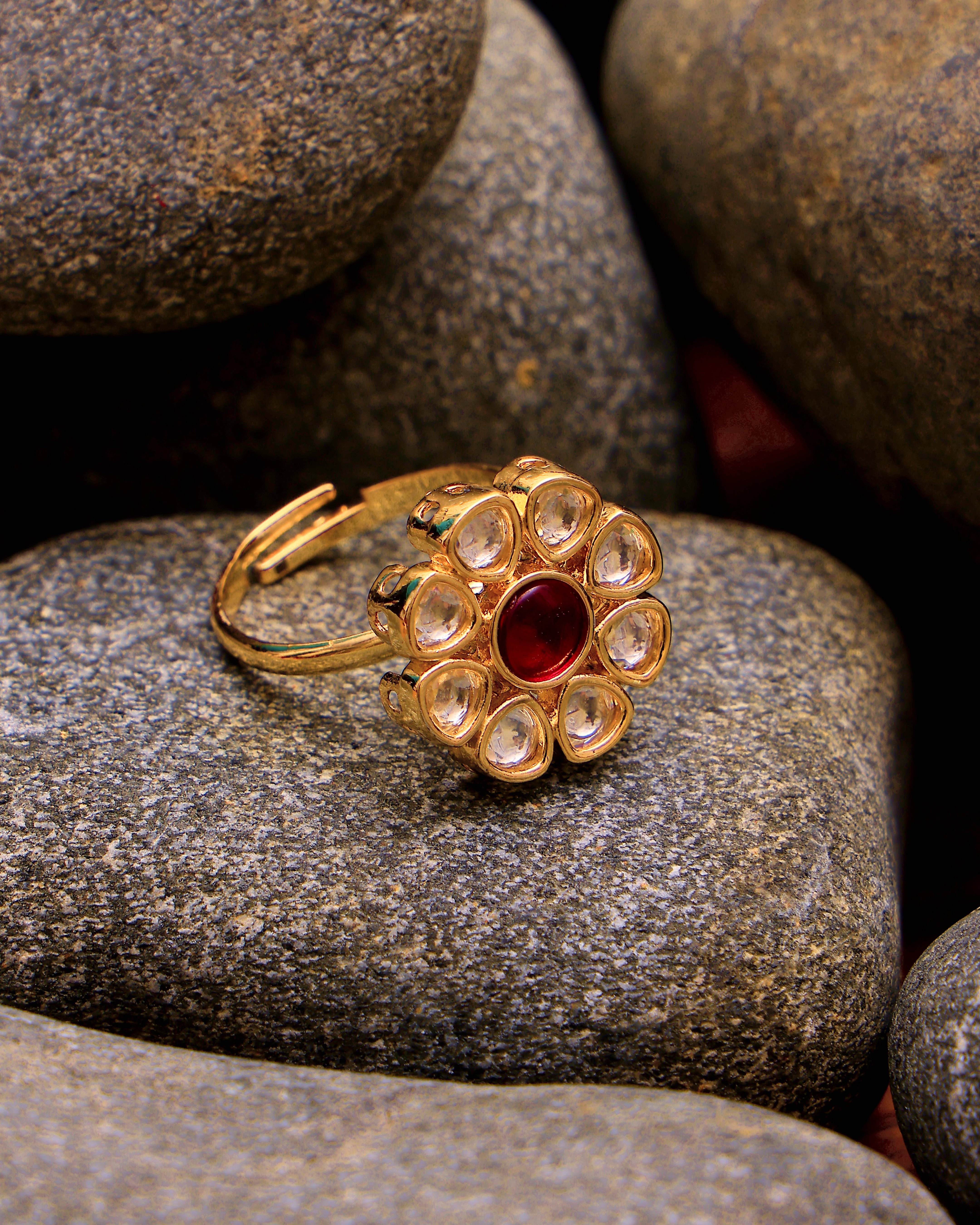 Rooh Ruby Kundan Ring