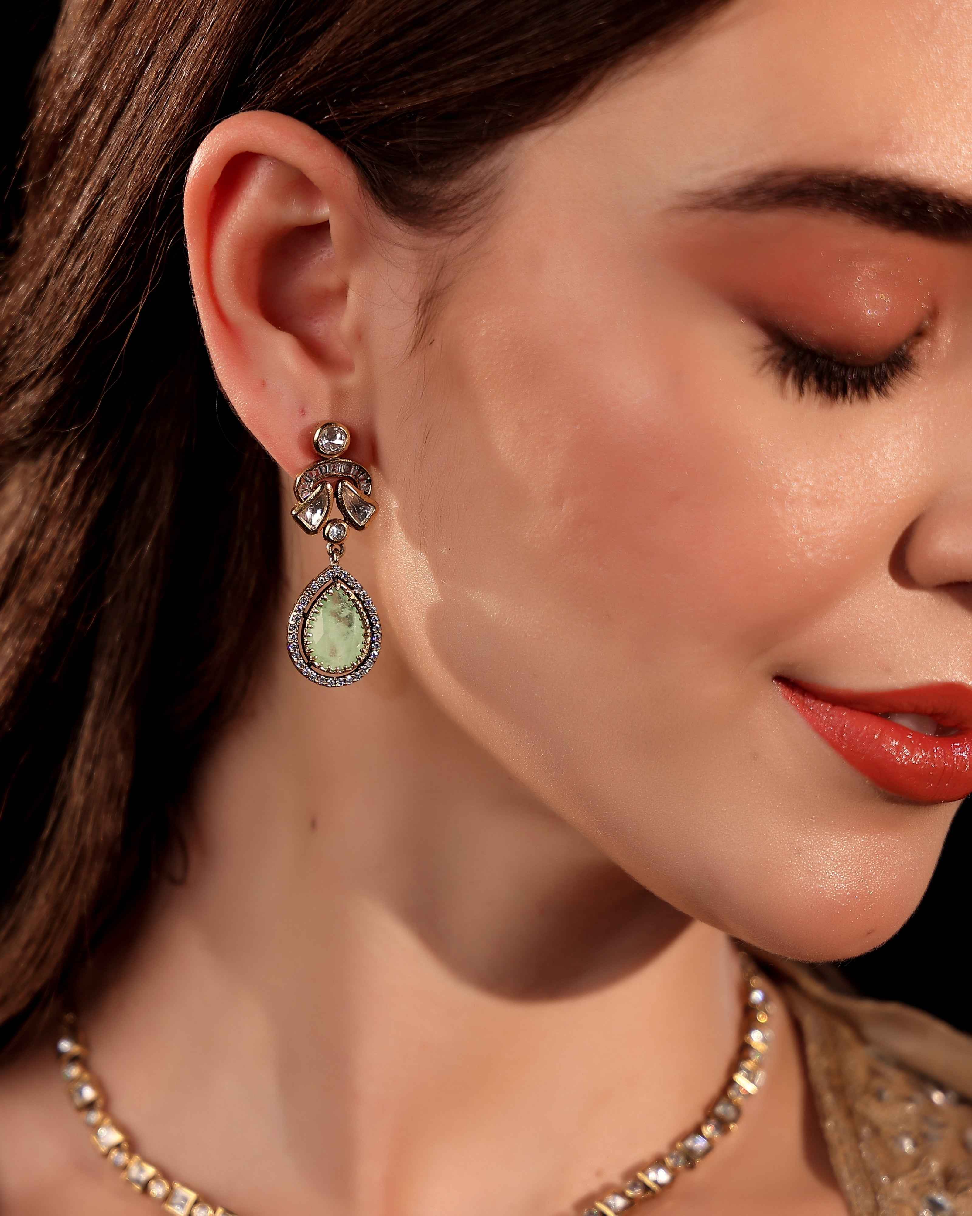 Emerald Muse Moissanite Drop Set