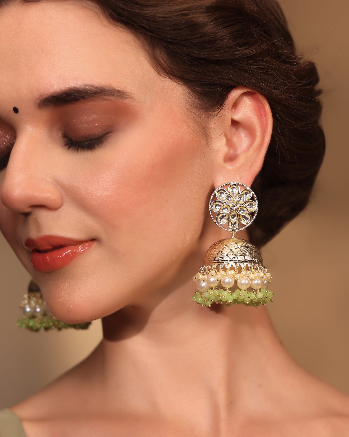 Kavya Gilded Petal Jhumka