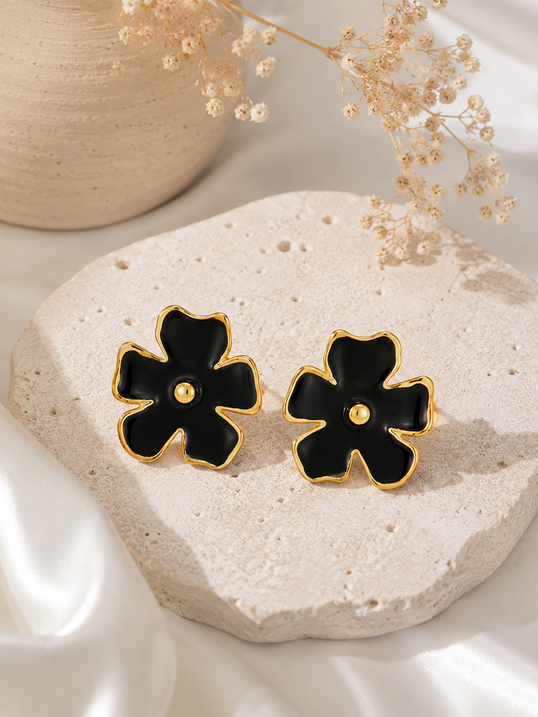 Black Petal Luxe Studs