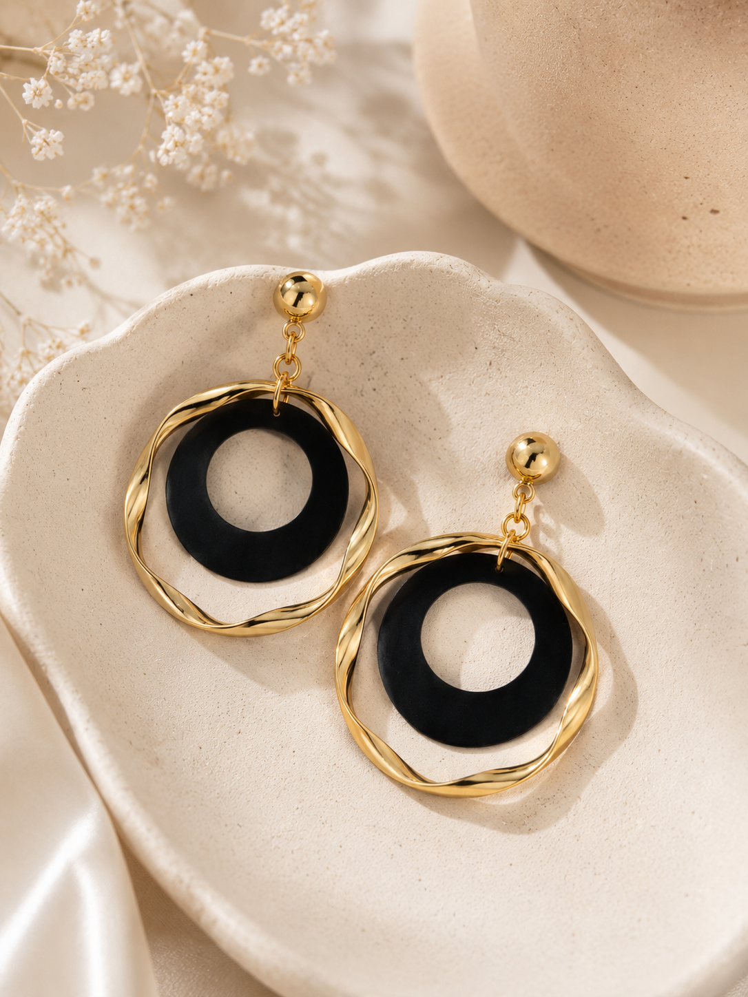 Noir Halo Statement Earrings