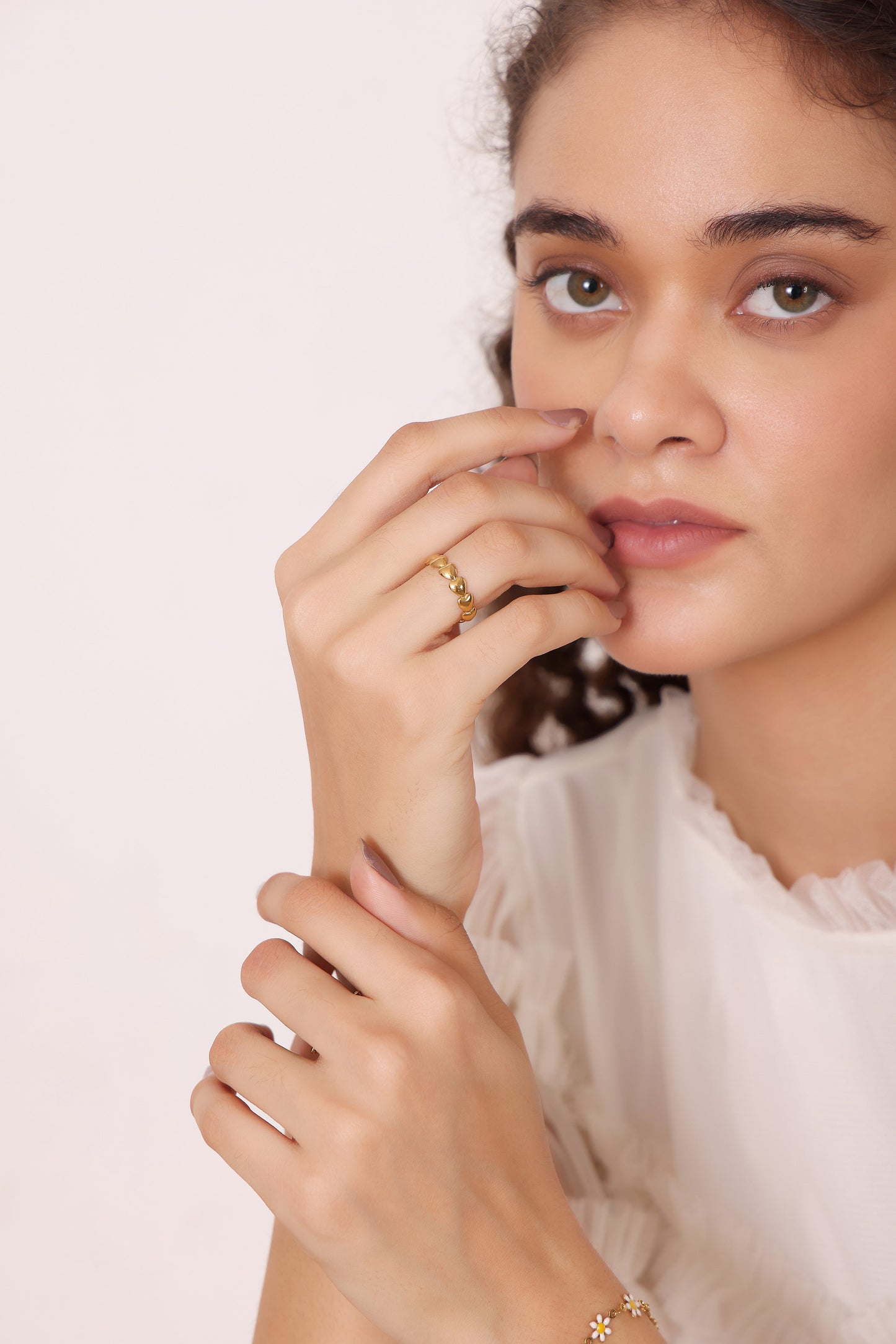 Model wearing Everheart Ring – front view