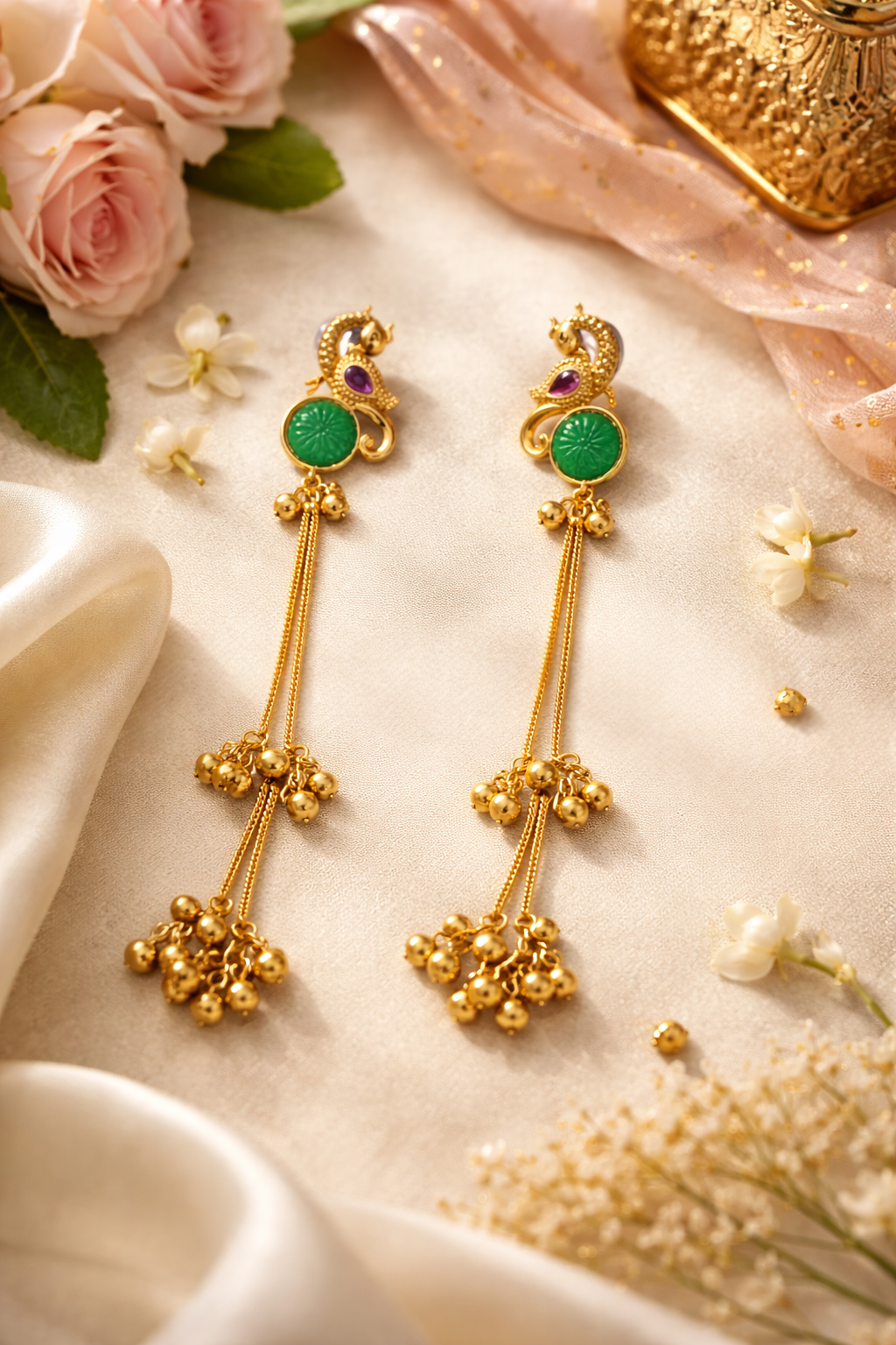 Neelam Noor Long Tassel Earrings