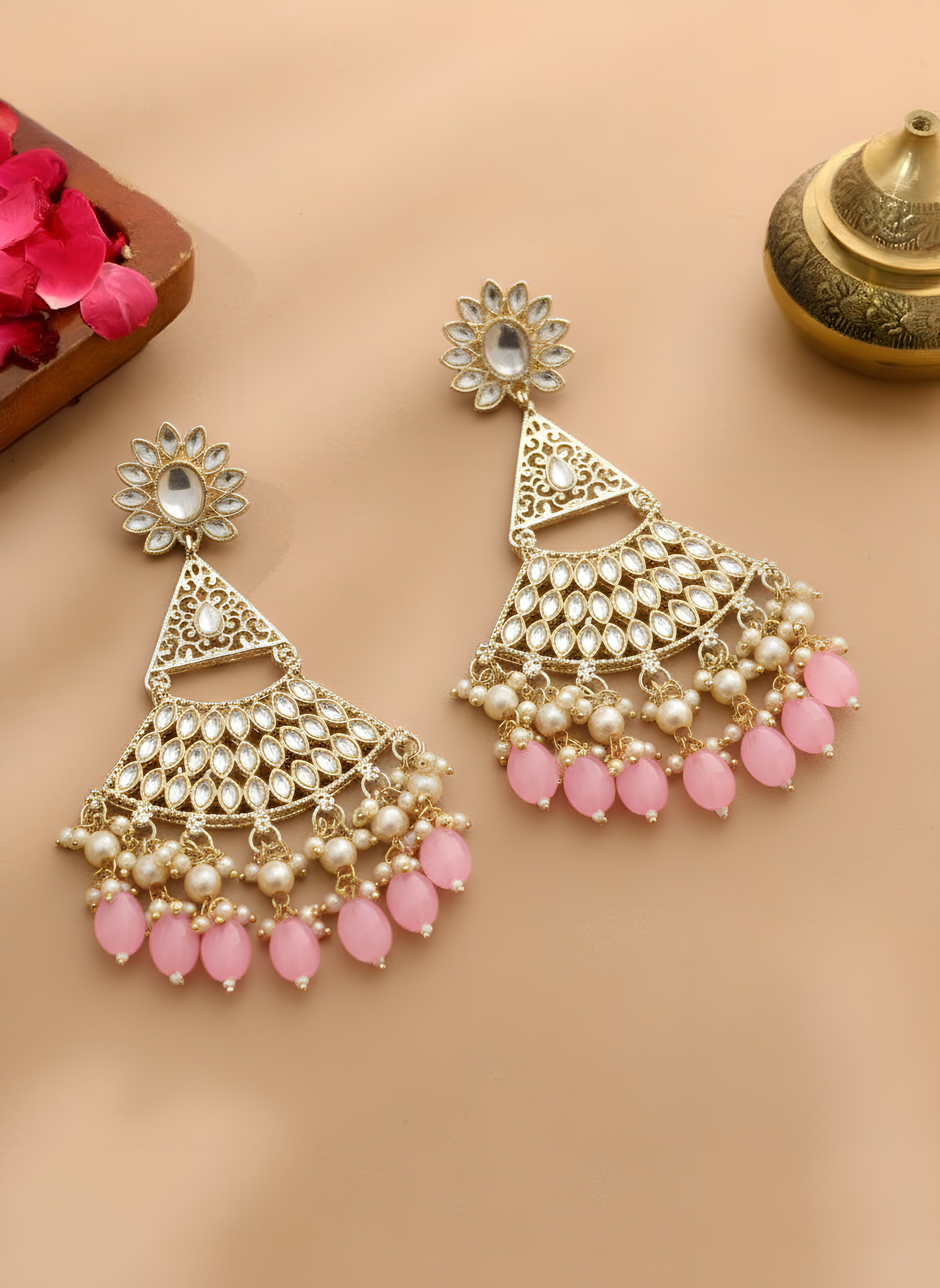 Nargis Pink Bloom Earrings
