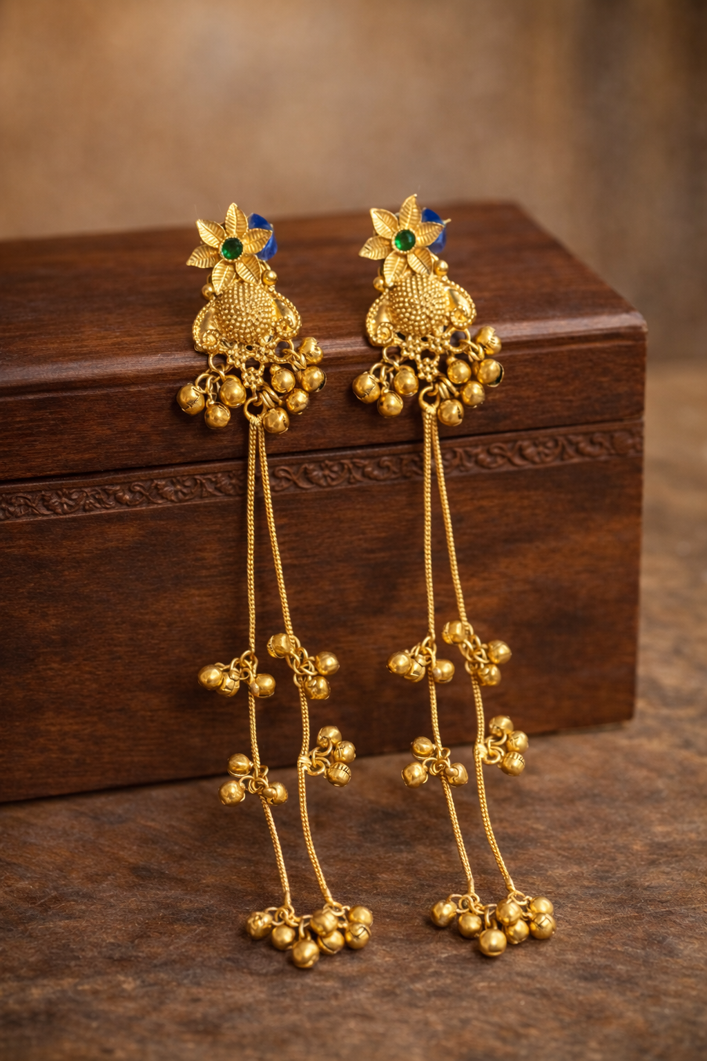 Swarna Noor Long Jhumka Earrings