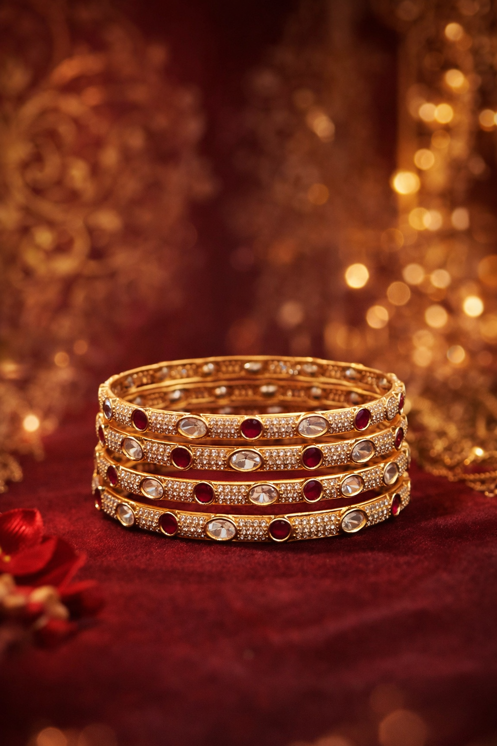 Riwaayat Ruby Grace Bangle Set (Set of 4)