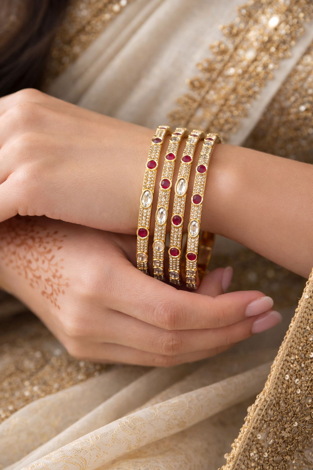 Riwaayat Ruby Grace Bangle Set (Set of 4)