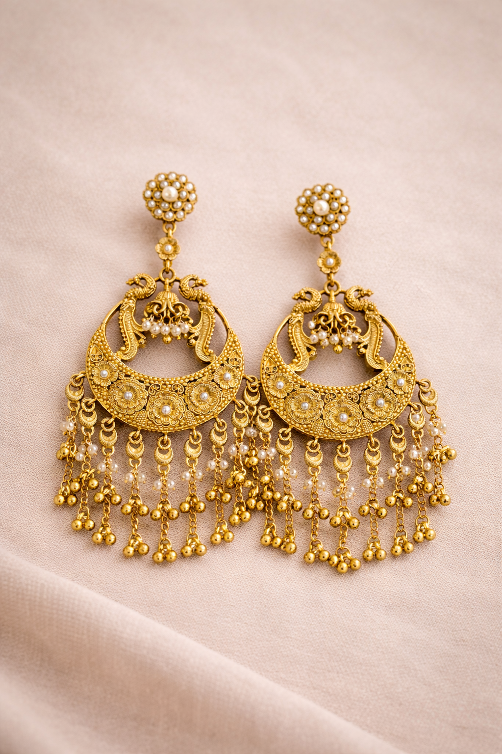 Aaranya Noor Pearl Chandbali Earrings