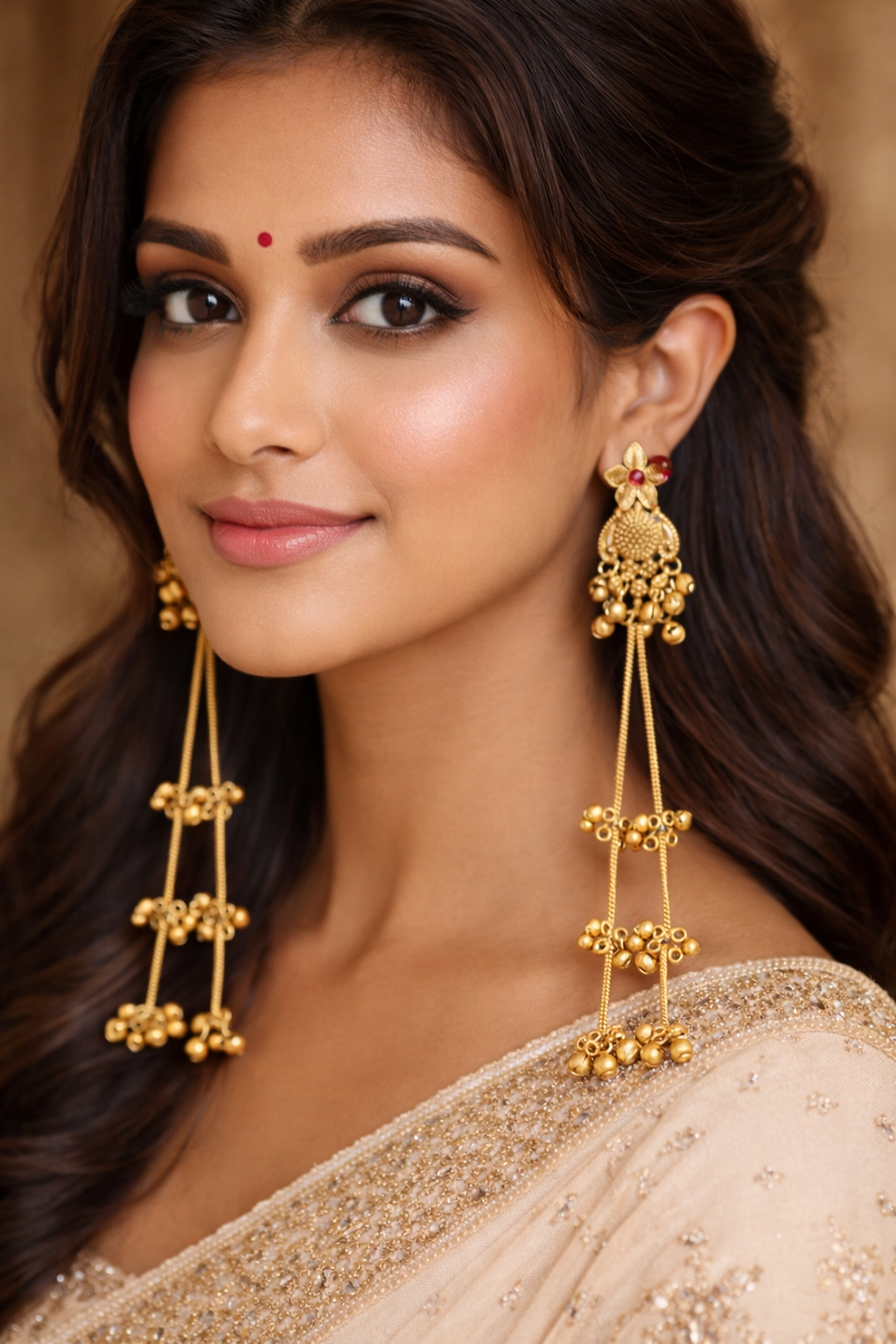 Swarna Noor Long Jhumka Earrings