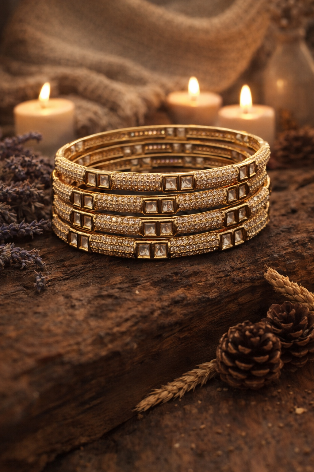 Zarina Sparkle Bangle Set (Set of 4)