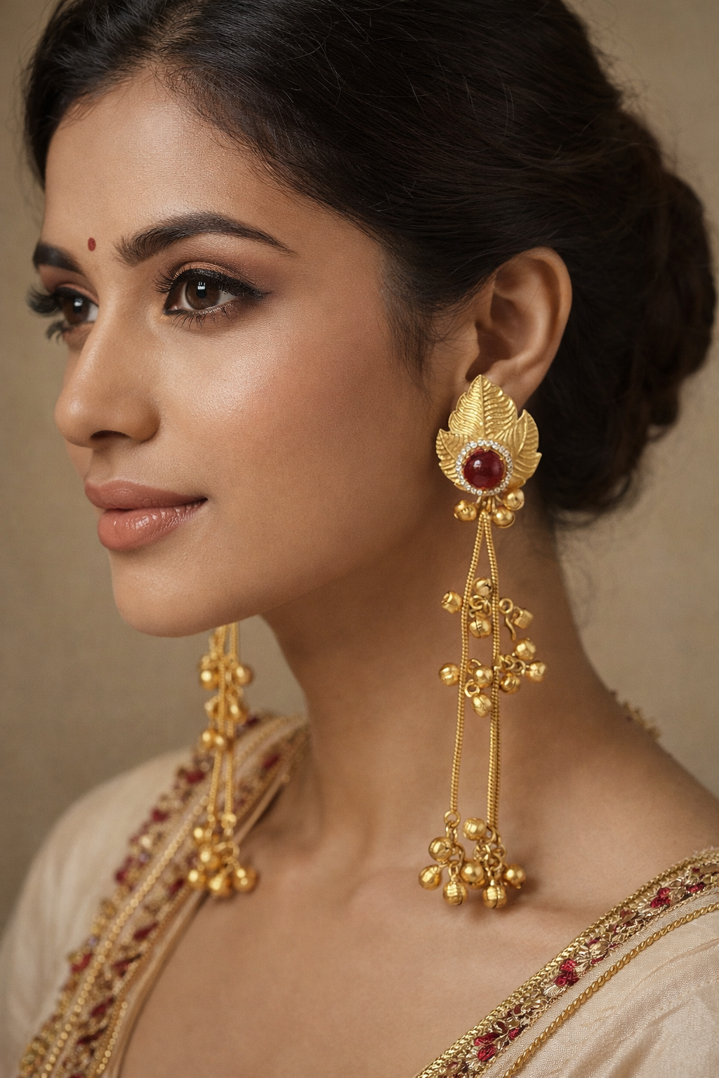 Suvarna Pallav Long Tassel Earrings