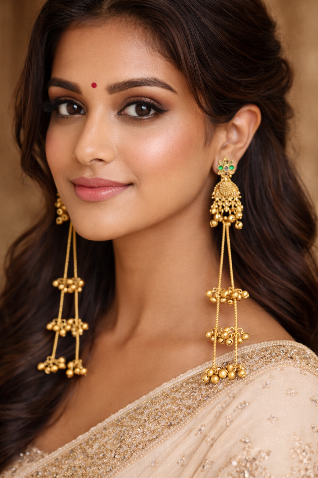 Swarna Noor Long Jhumka Earrings