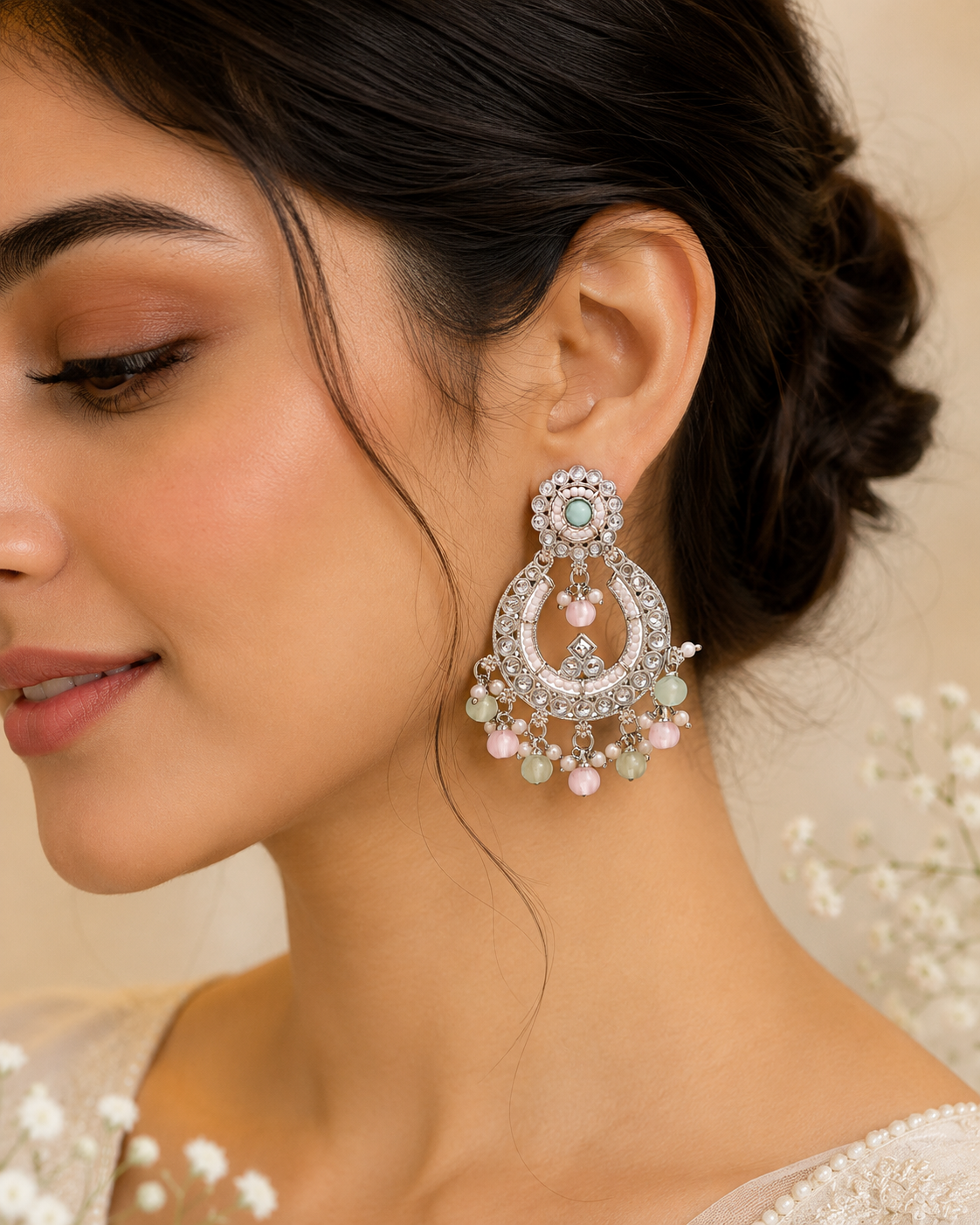 Inaya Rosé Chand Earrings - Pabeena