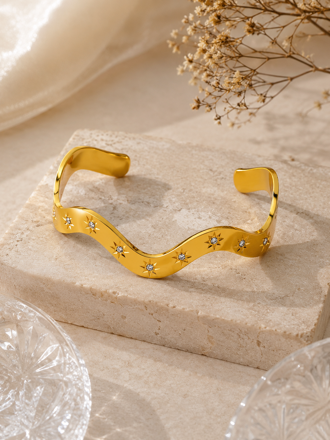Celeste Wave Cuff Bracelet