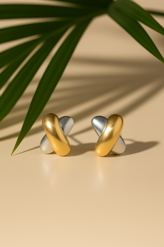 Dualtone Cross Studs