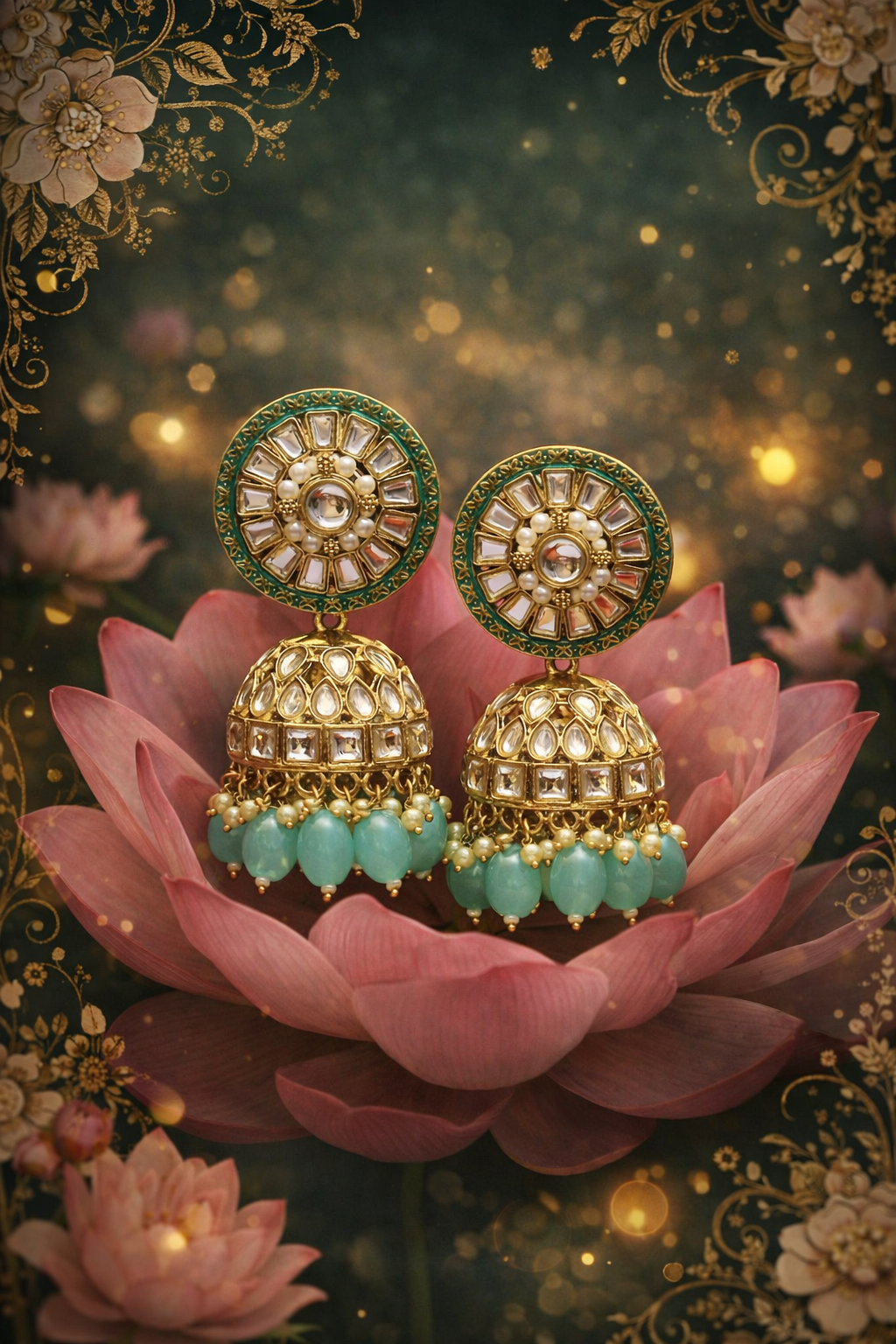 Zarina Mint Jhumkis