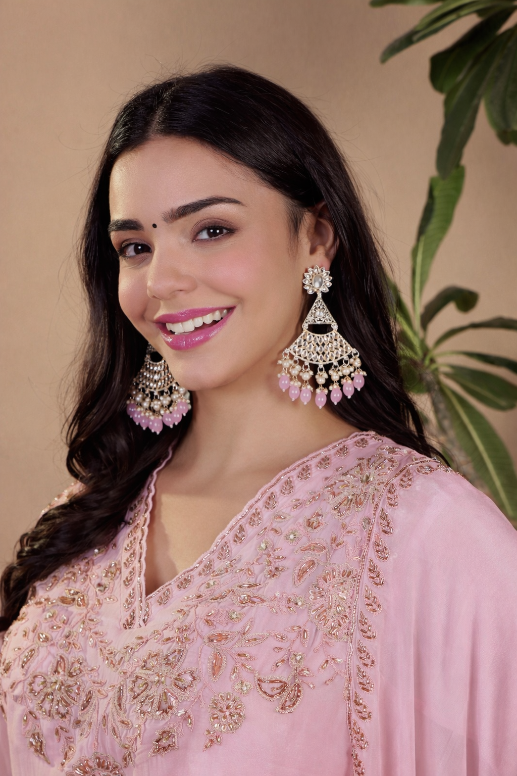 Nargis Pink Bloom Earrings
