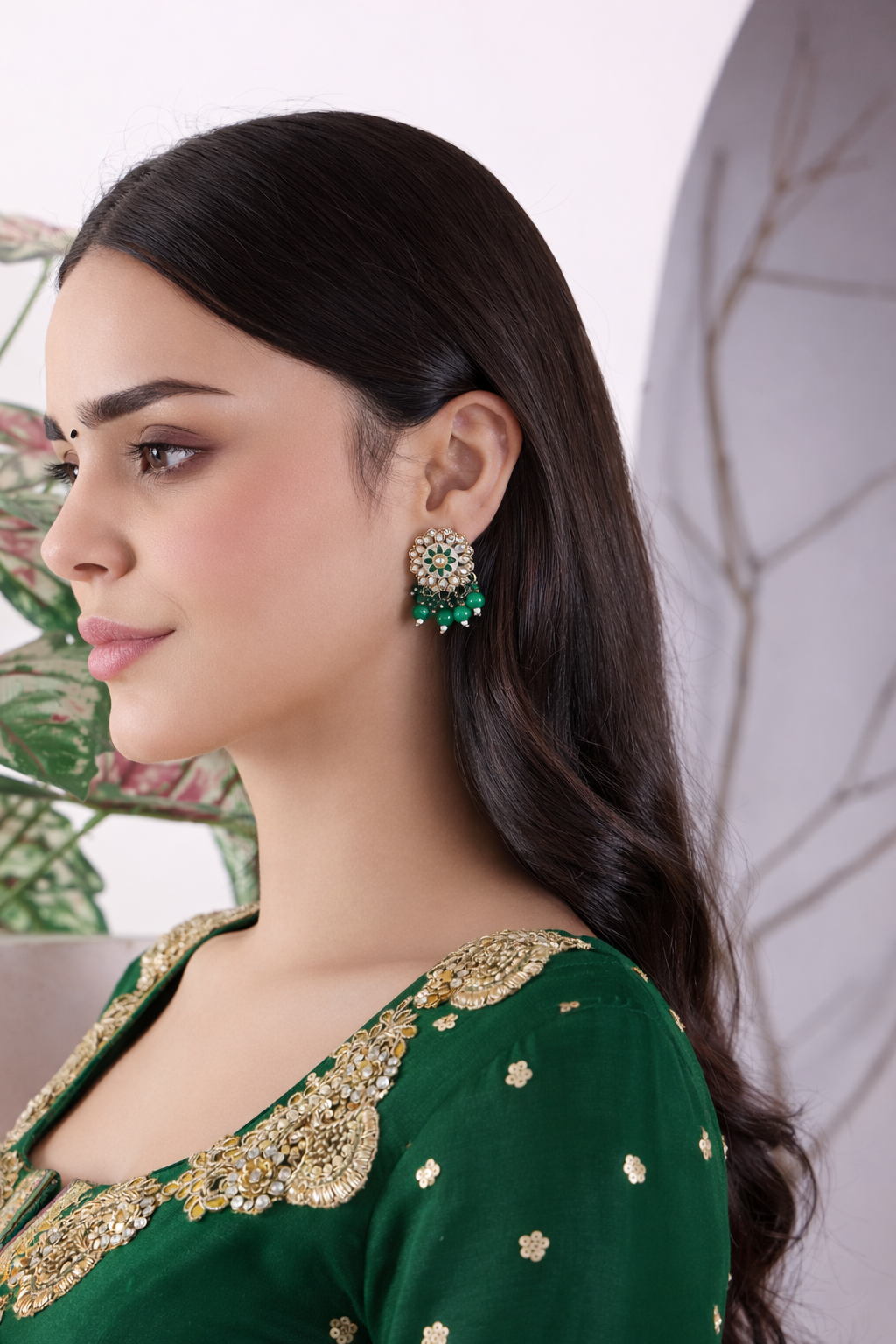 Pachha Gul Mandala Earrings