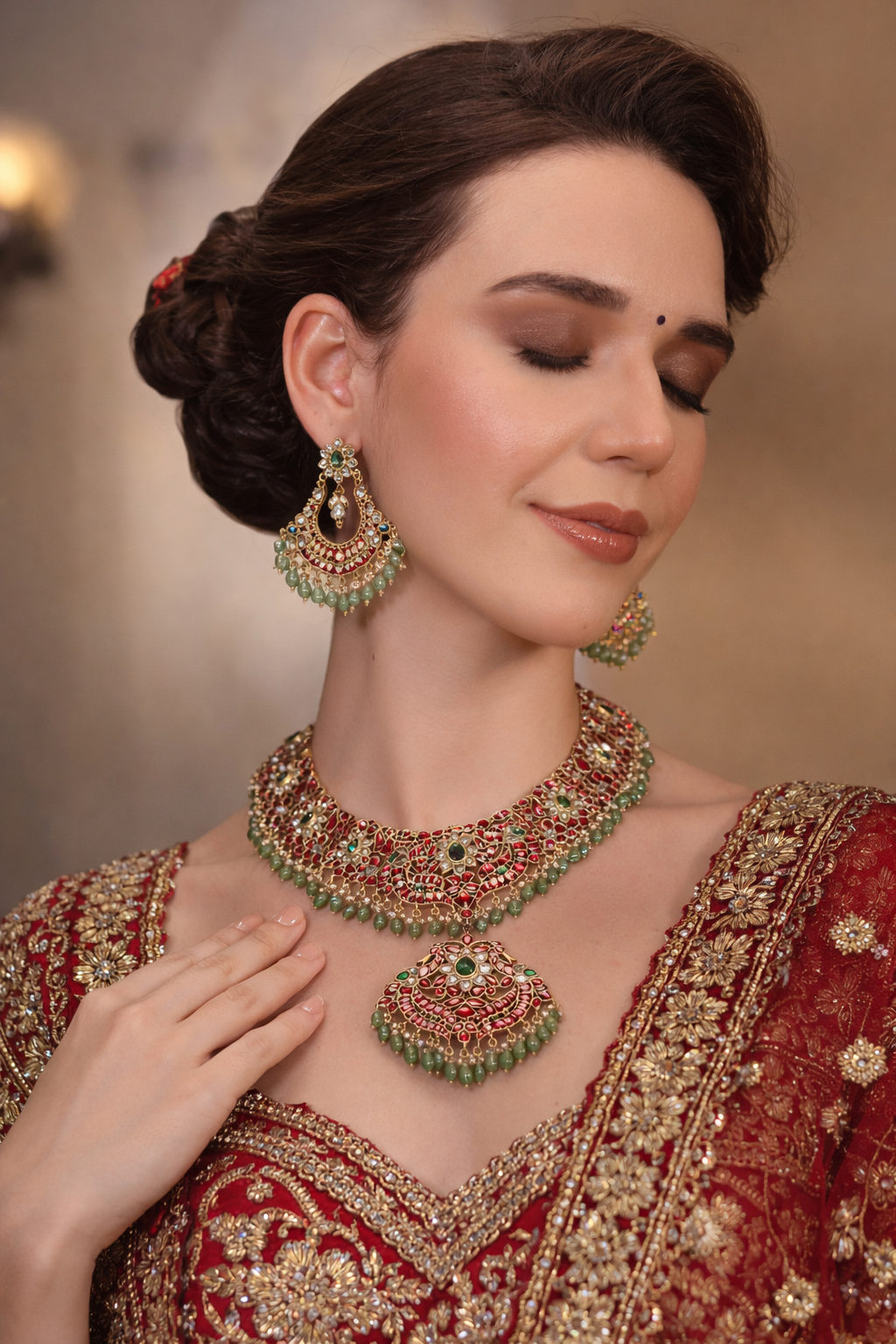 Mahalaya Heirloom Enamel Polki Choker