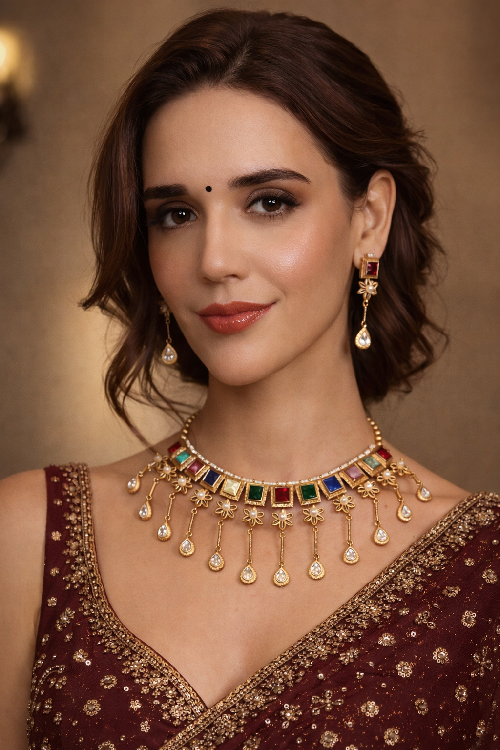 Navsundar Multigem Heritage Drape Set