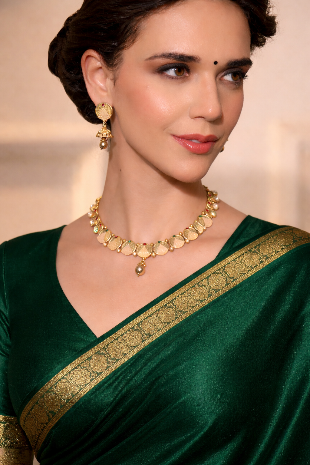 Varnika Etched Enamel Temple Set