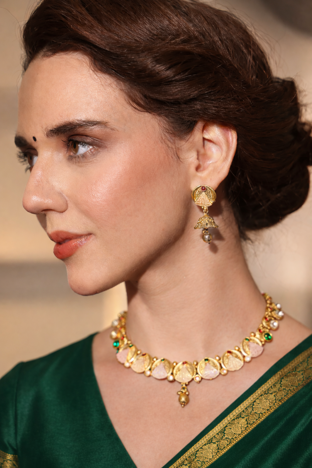 Varnika Etched Enamel Temple Set