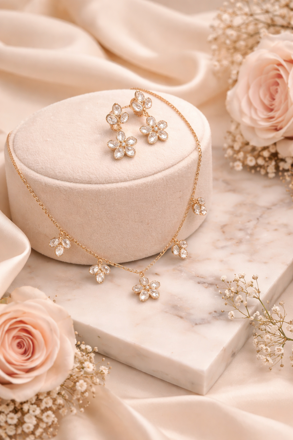 Petal Glint Dainty Moissanite Set