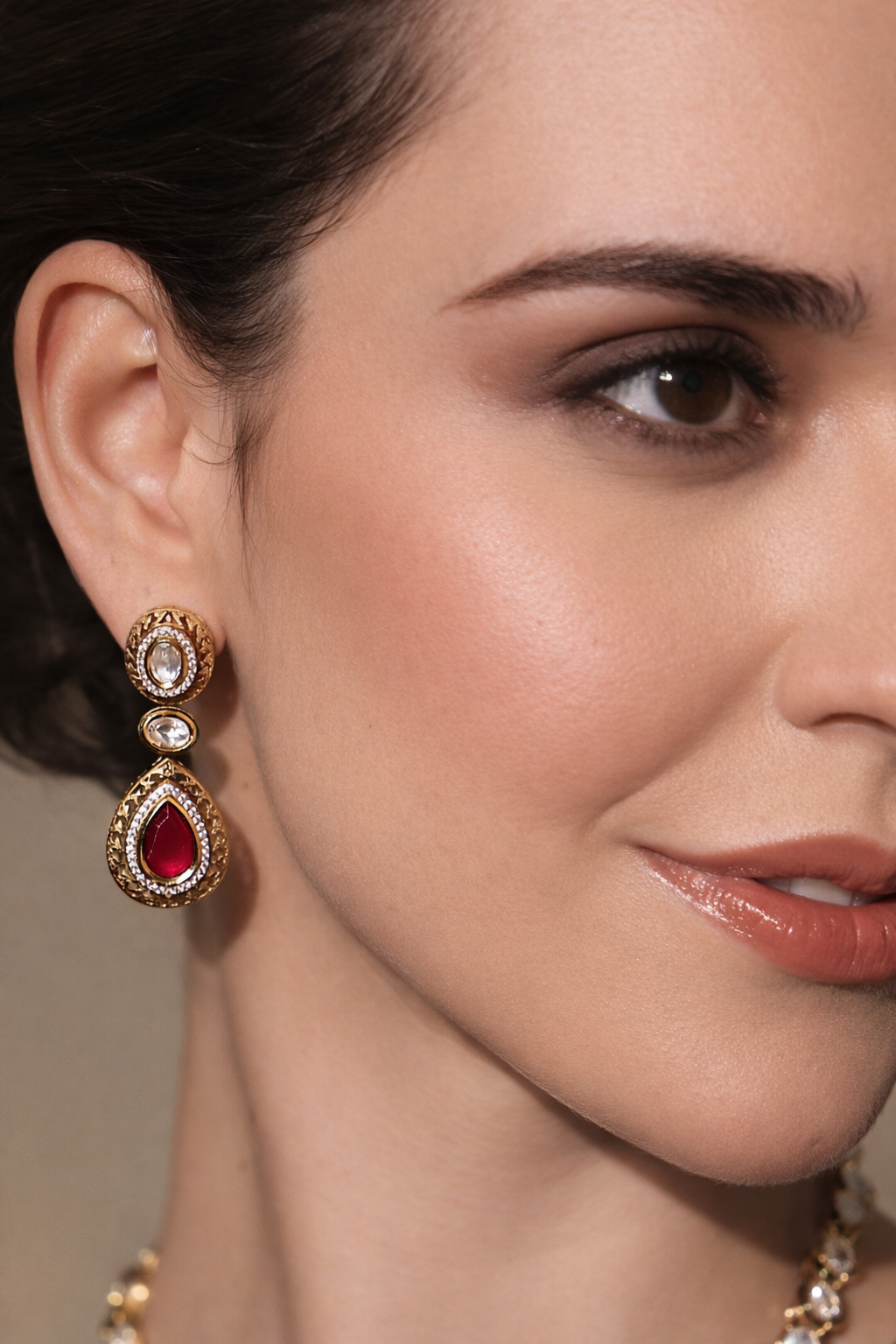 Jharvani Moissanite Ruby-Filigree Bridal Set