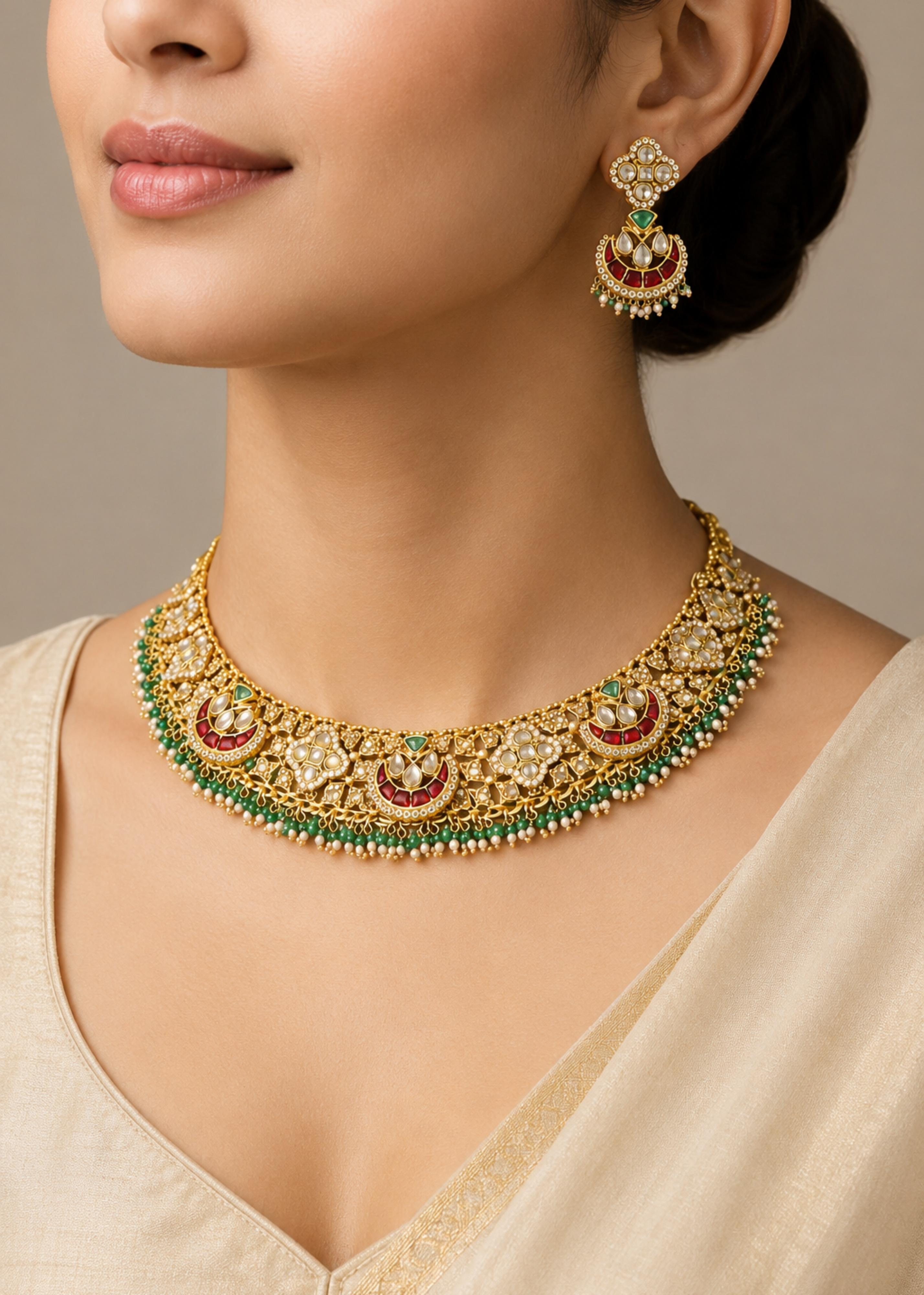 Rajwada Kundan Bloom Choker Set