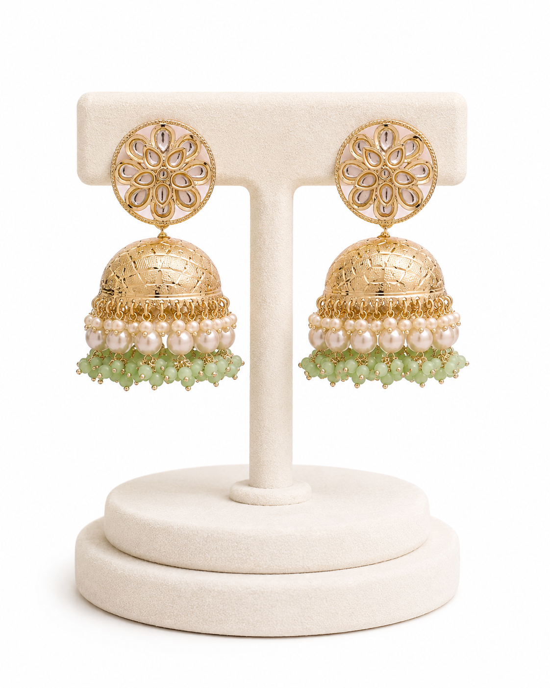 Kavya Gilded Petal Jhumka - Pabeena