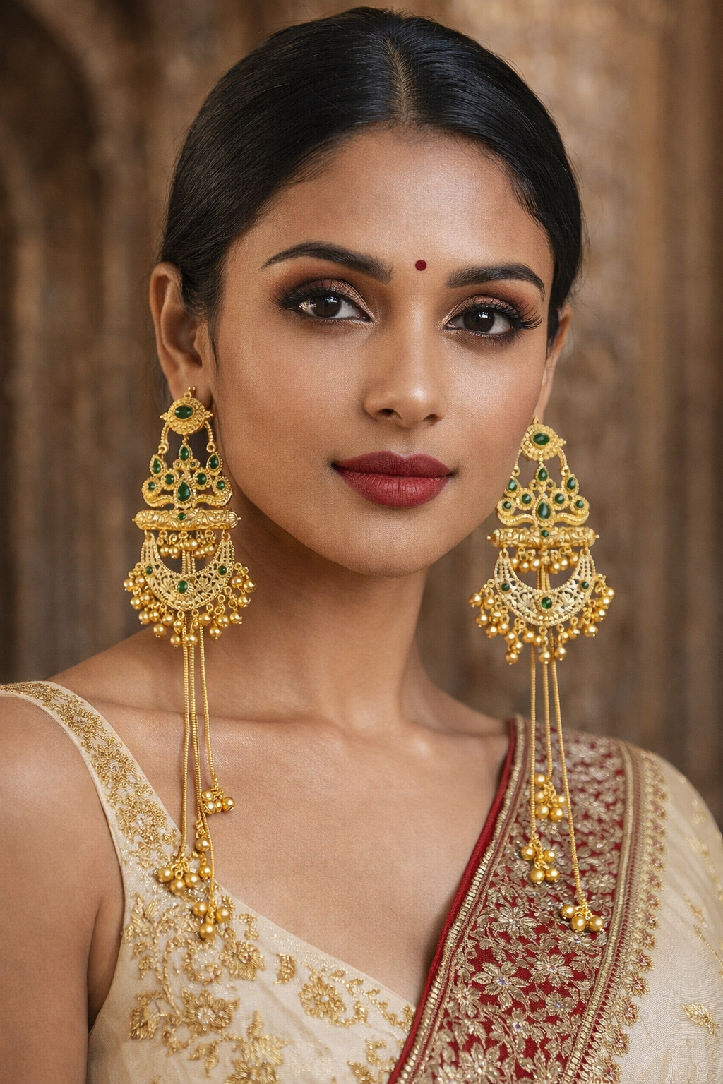 Rajshree Devi Temple Tassel Earrings