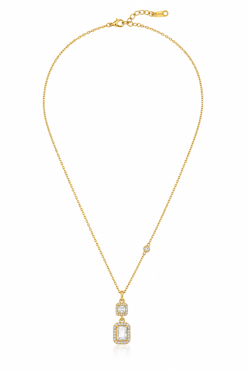 Celeste Duo Zircon Pendant Necklace