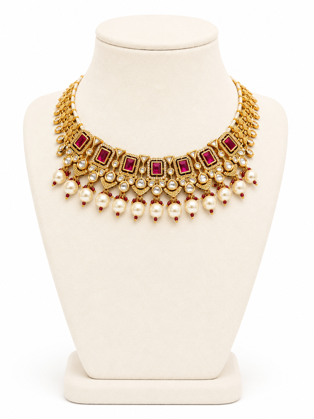 Rani Regal Moissanite Pearl Choker Set