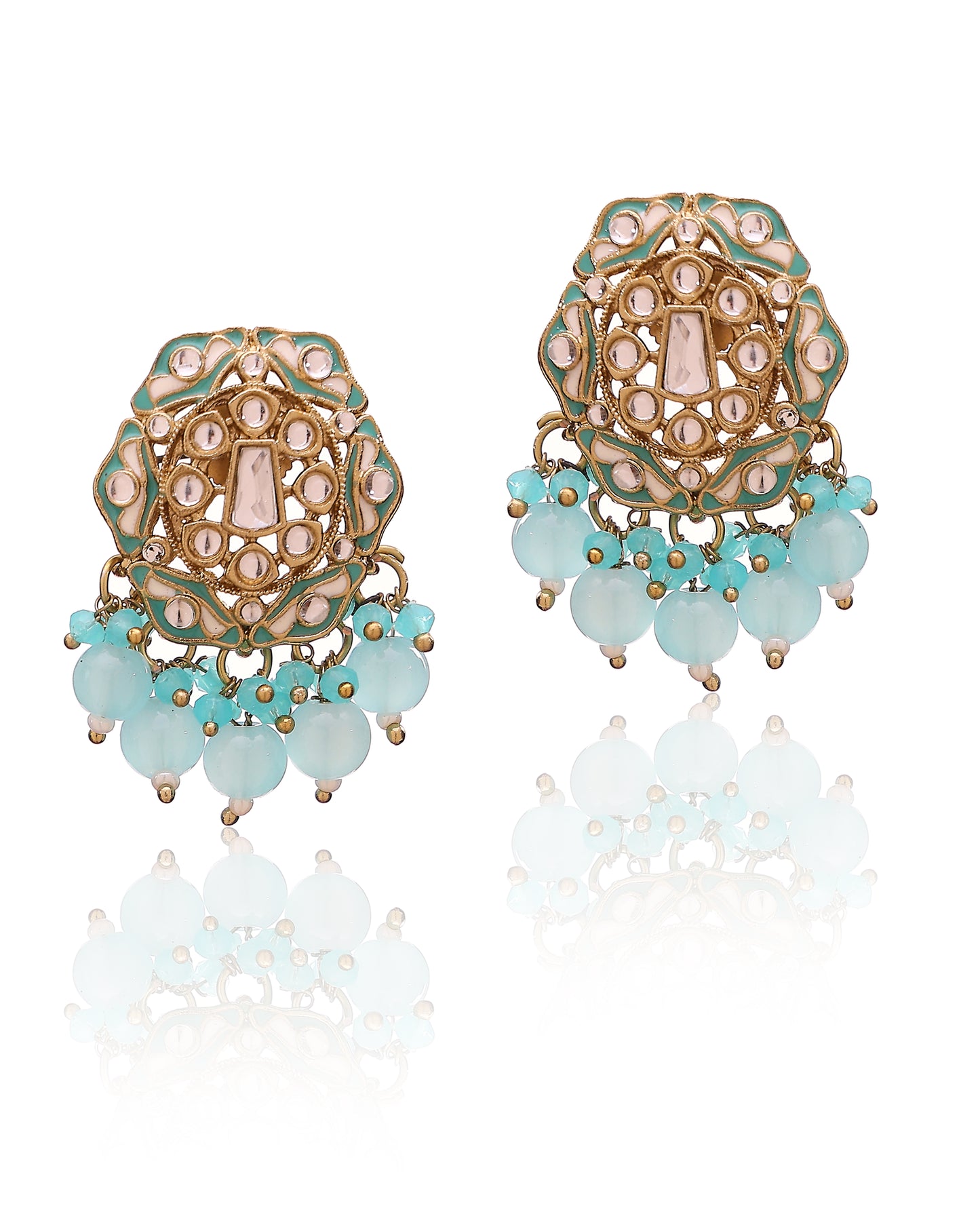 Tara Mint Kundan Earrings