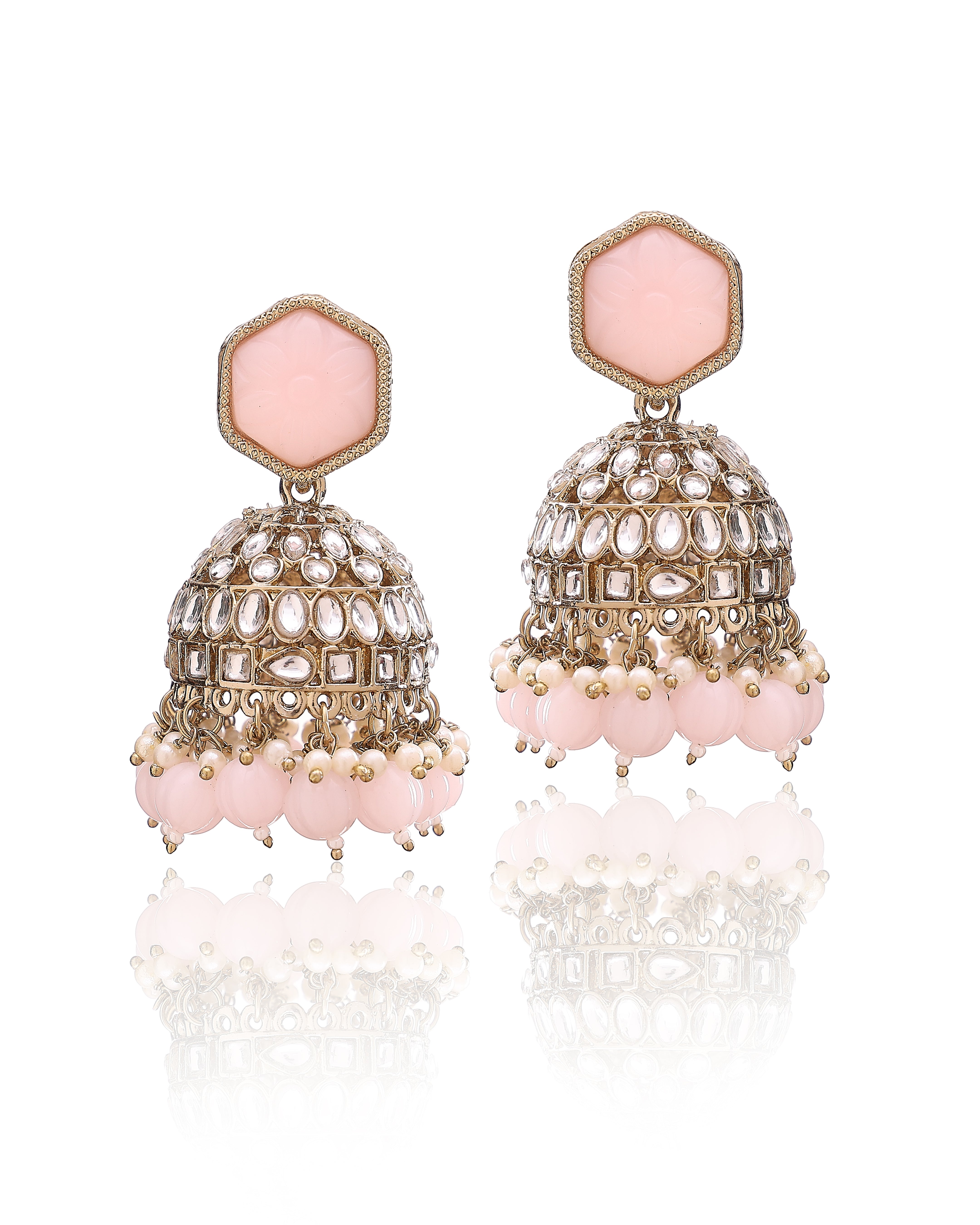 Saira Blush Kundan Jhumkis