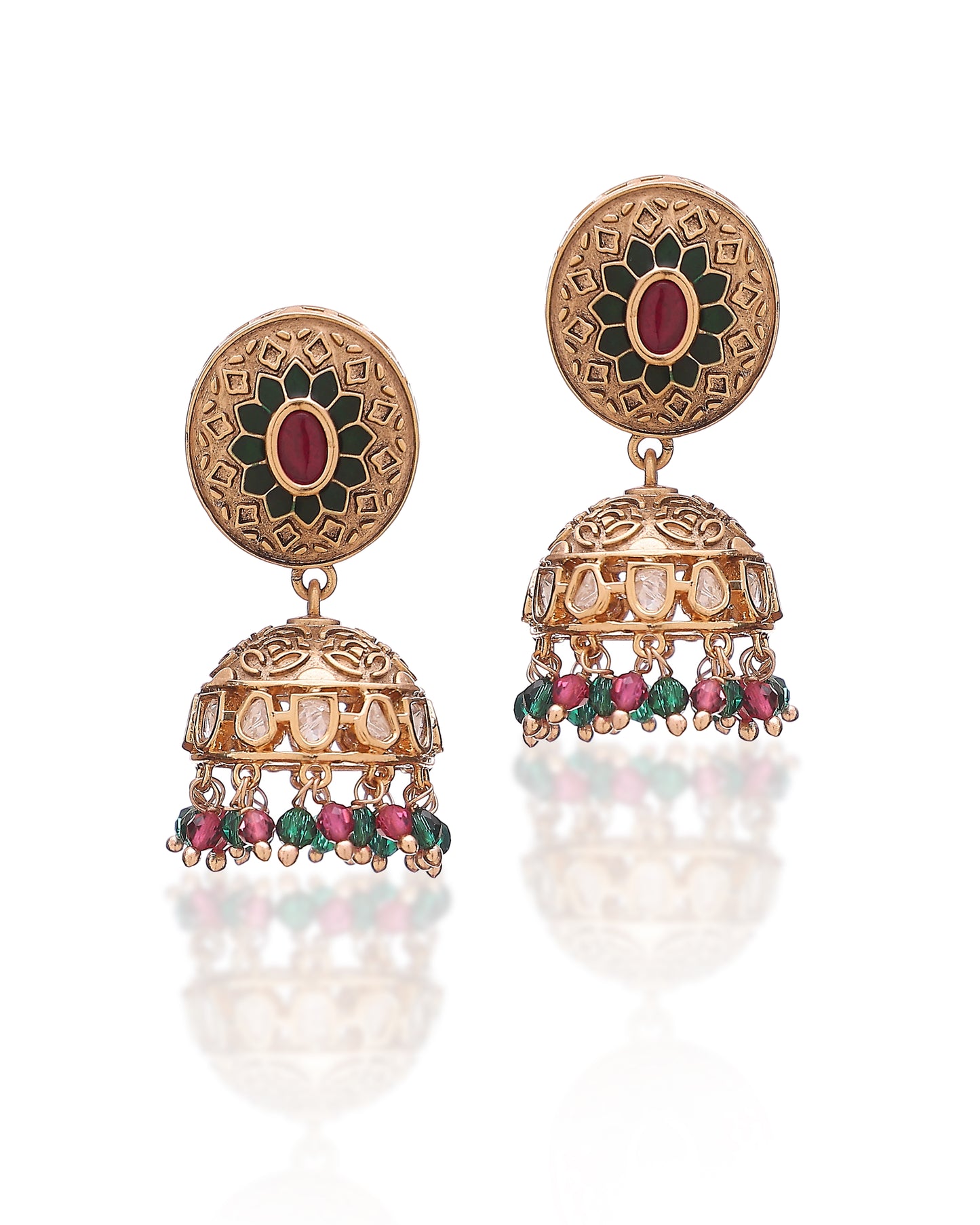 Rajdeepa Polki Square Meenakari Set